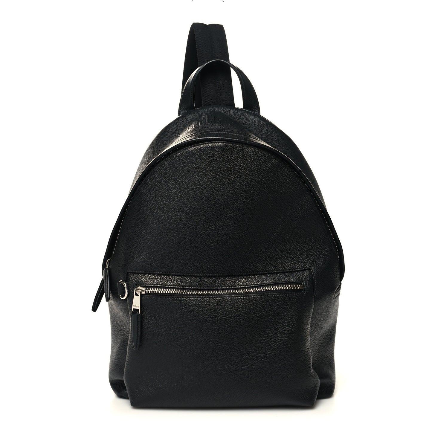 Grain Calfskin Zipped Backpack Black