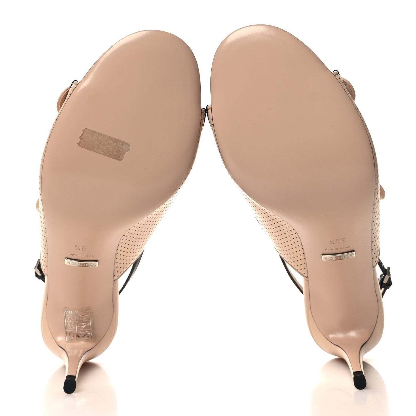 Malaga Kid Mini Double G Perforated Womens Slingback Sandals 39.5 Skin Rose
