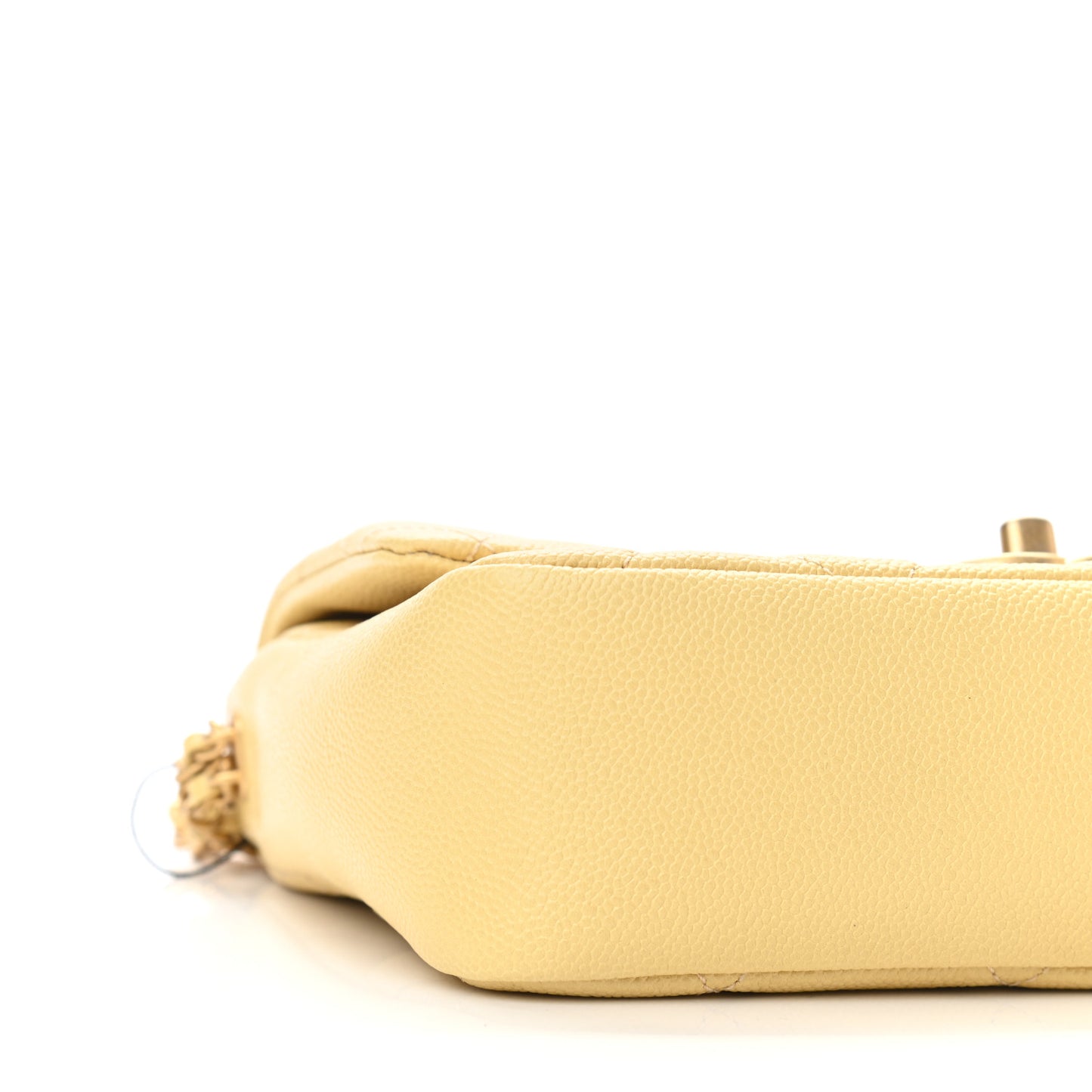 Shiny Caviar Quilted Small Chain Melody Flap Yellow