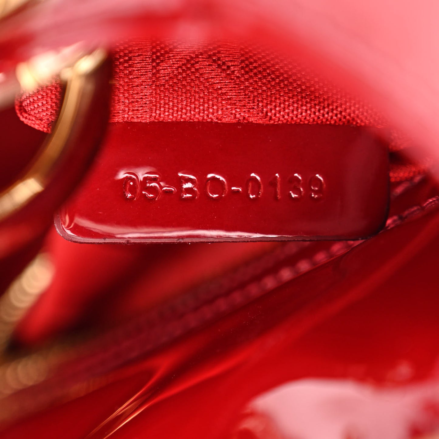 Patent Cannage Mini Lady Dior Red