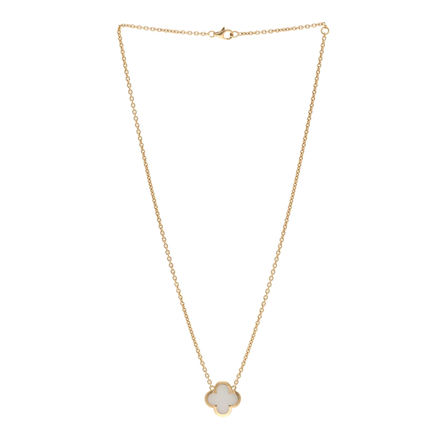 18K Yellow Gold Mother of Pearl Pure Alhambra Pendant Necklace