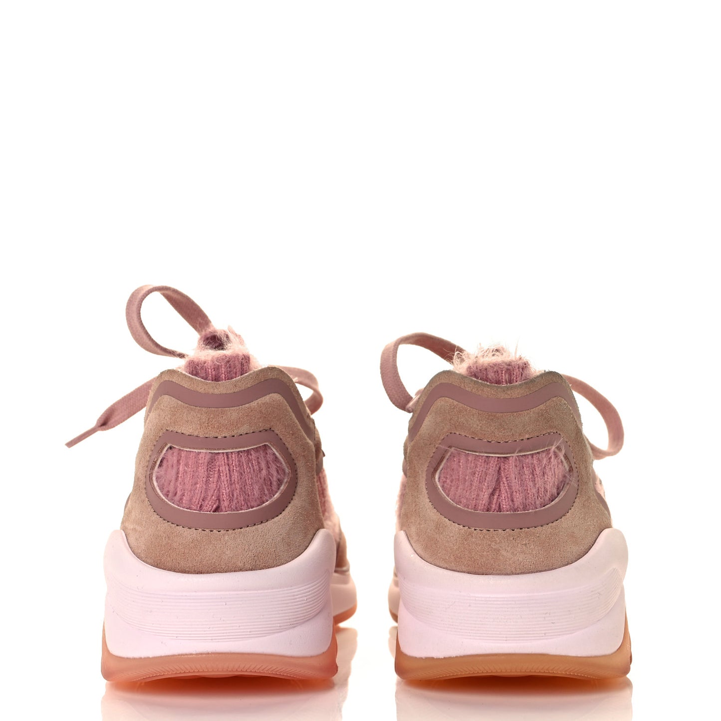 Wool Suede Calfskin CC Sneakers 36.5 Pink