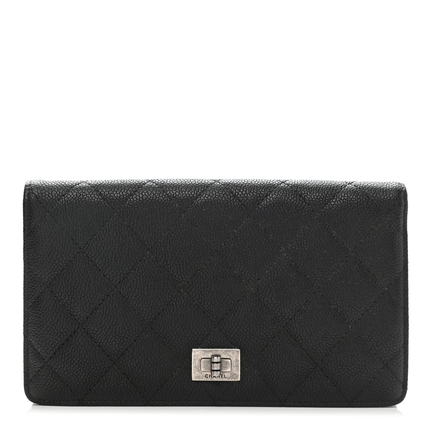 Caviar Quilted Reissue Yen Wallet Black