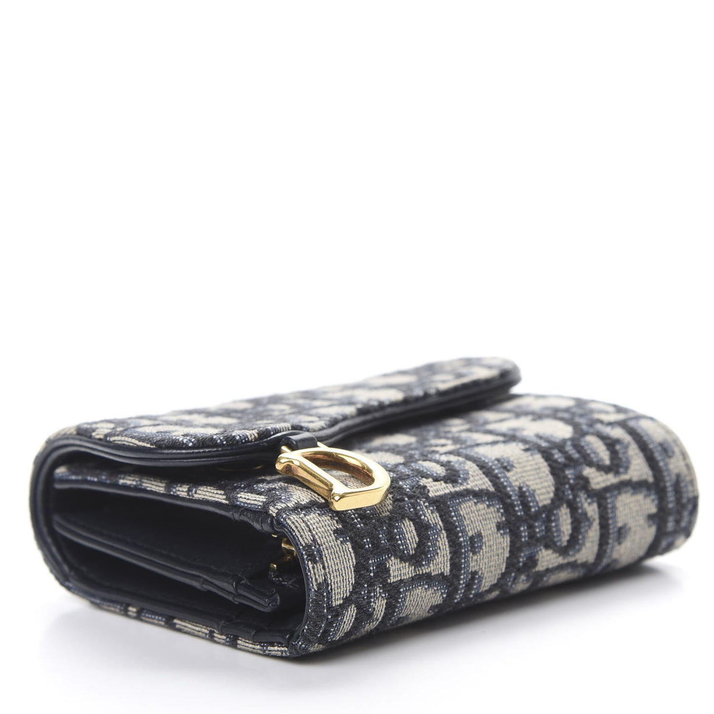 Oblique Saddle Lotus Wallet Blue