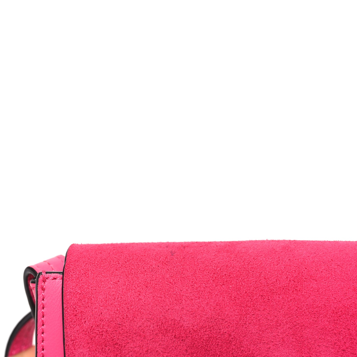 Suede Calfskin Small Faye Shoulder Bag Fuchsia Rose