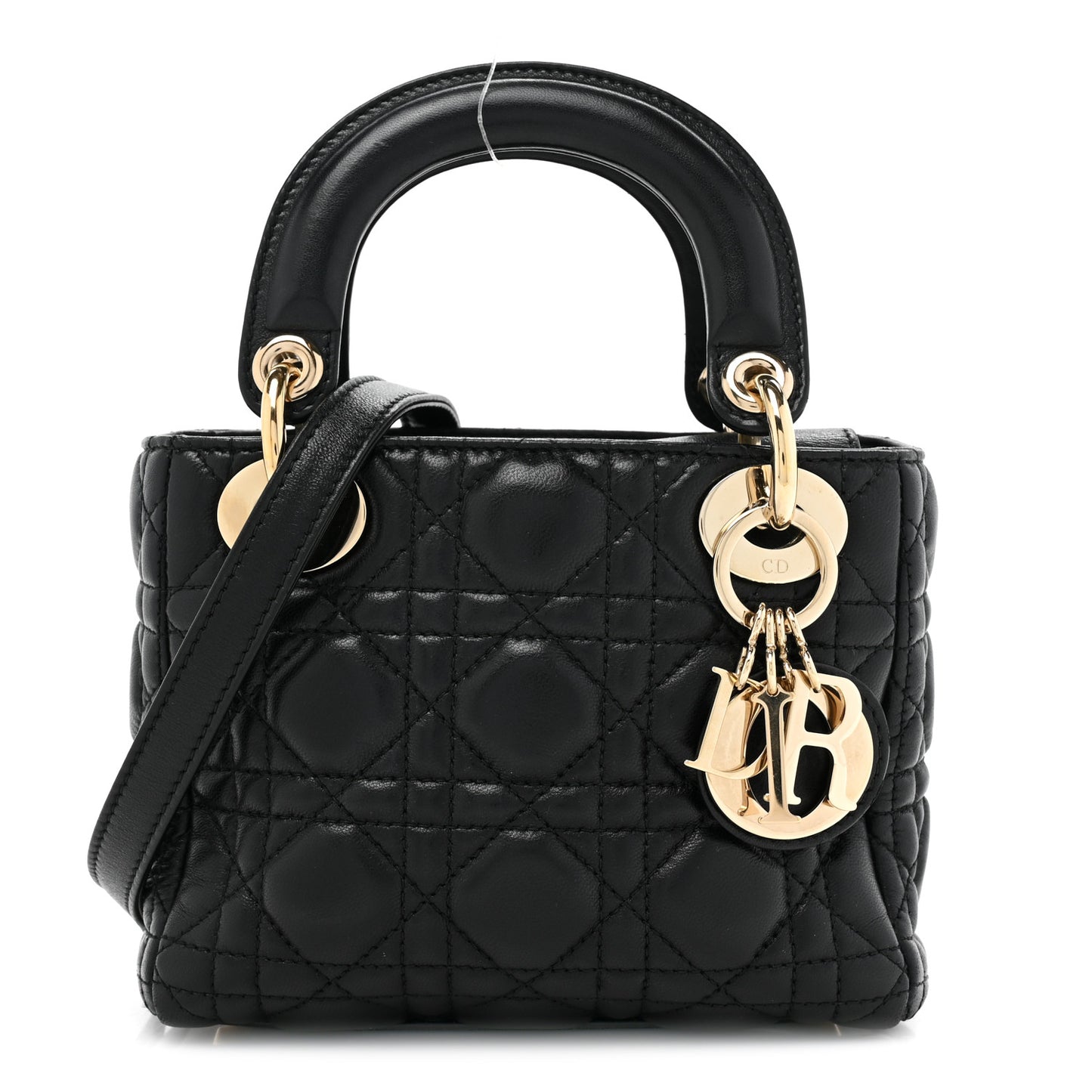 Lambskin Cannage Mini Lady Dior Black