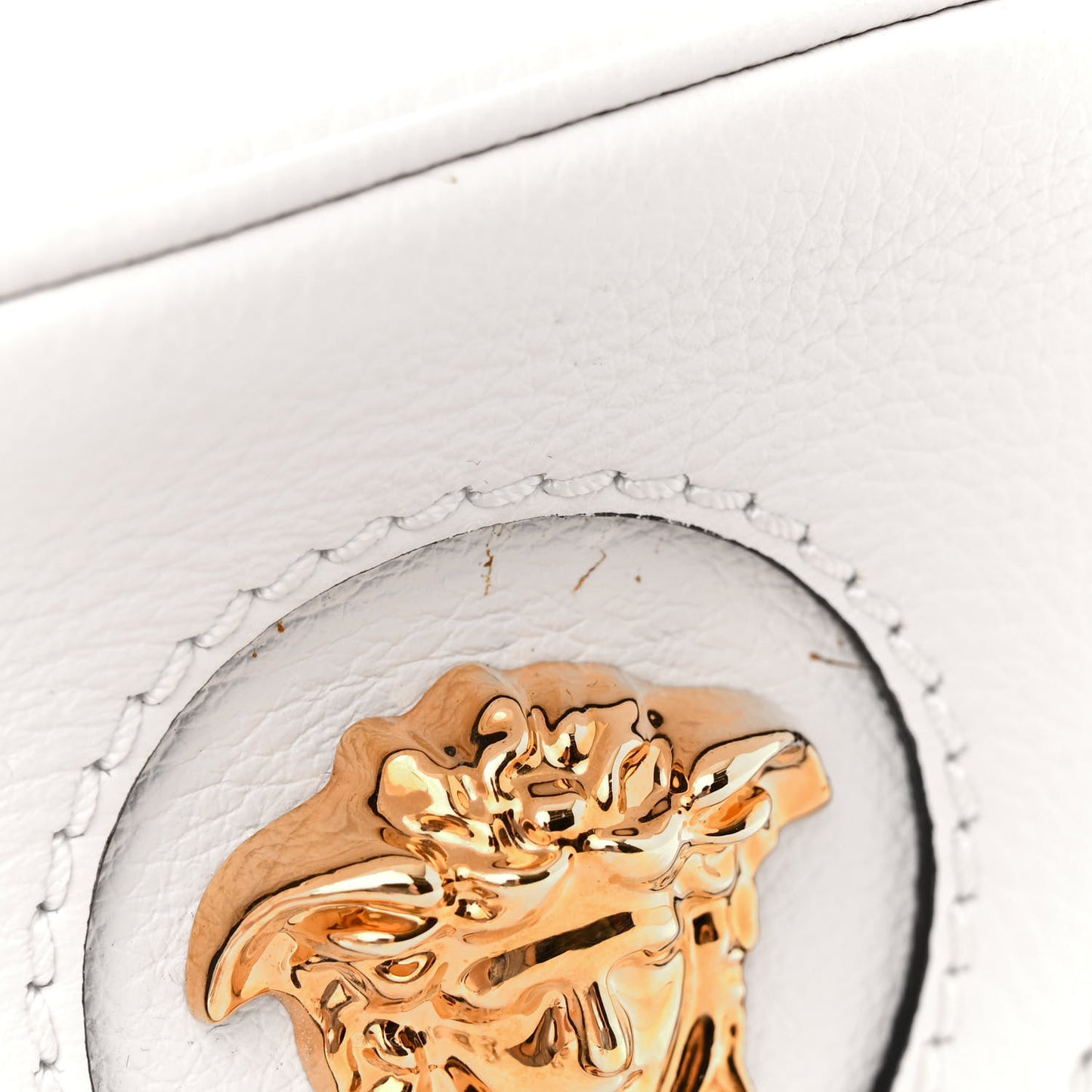 Grained Calfskin Medusa Vanity Case Optical White