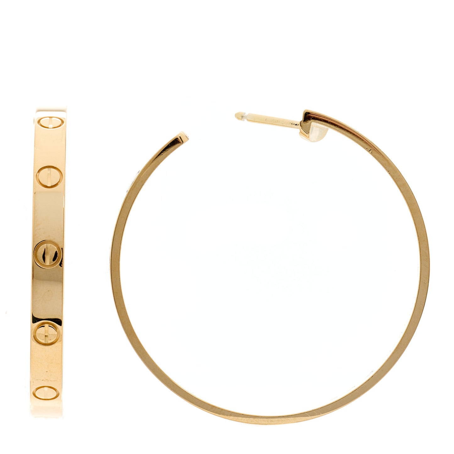 18K Yellow Gold Large LOVE Hoop Earrings