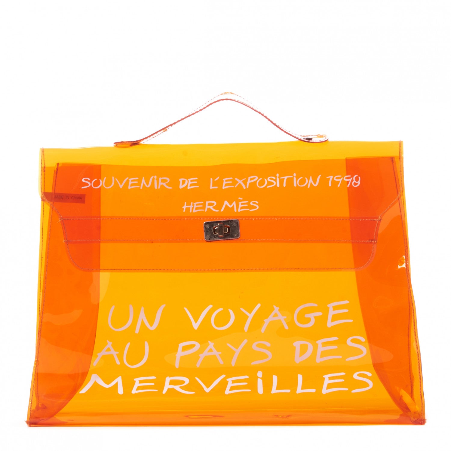 Hermes Vinyl Souvenir De L'Exposition Kelly Orange 1 of 8
