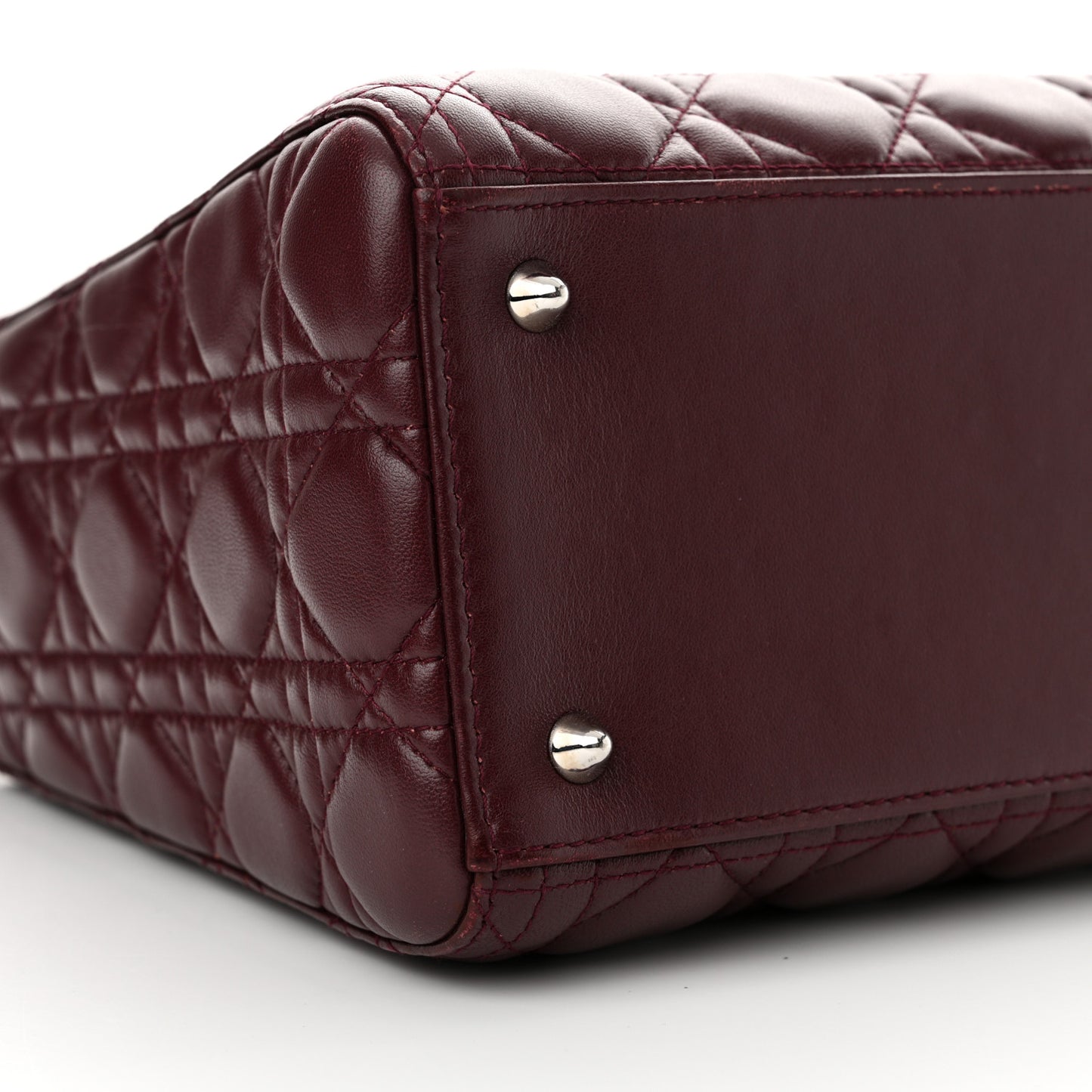 Lambskin Cannage Medium Lady Dior Burgundy