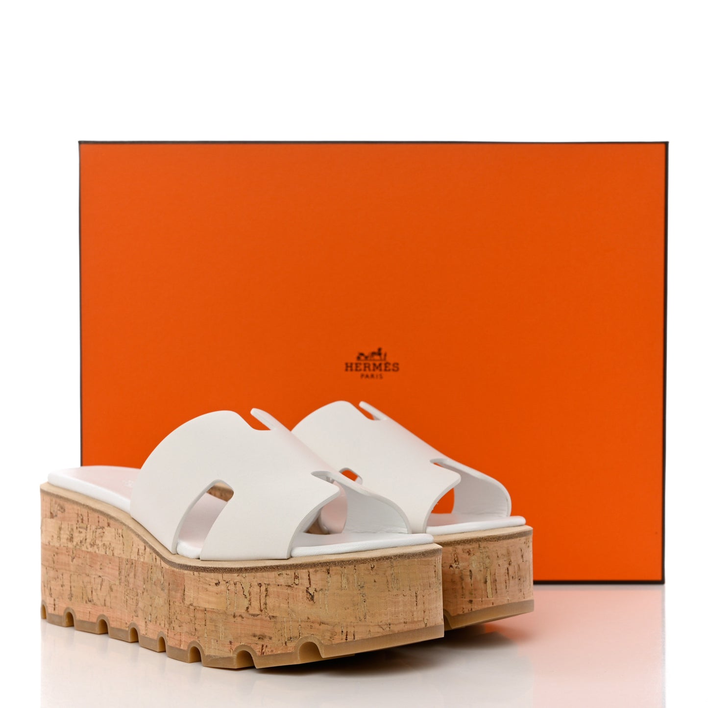 Calfskin Cork Eze 30 Sandals 35 White