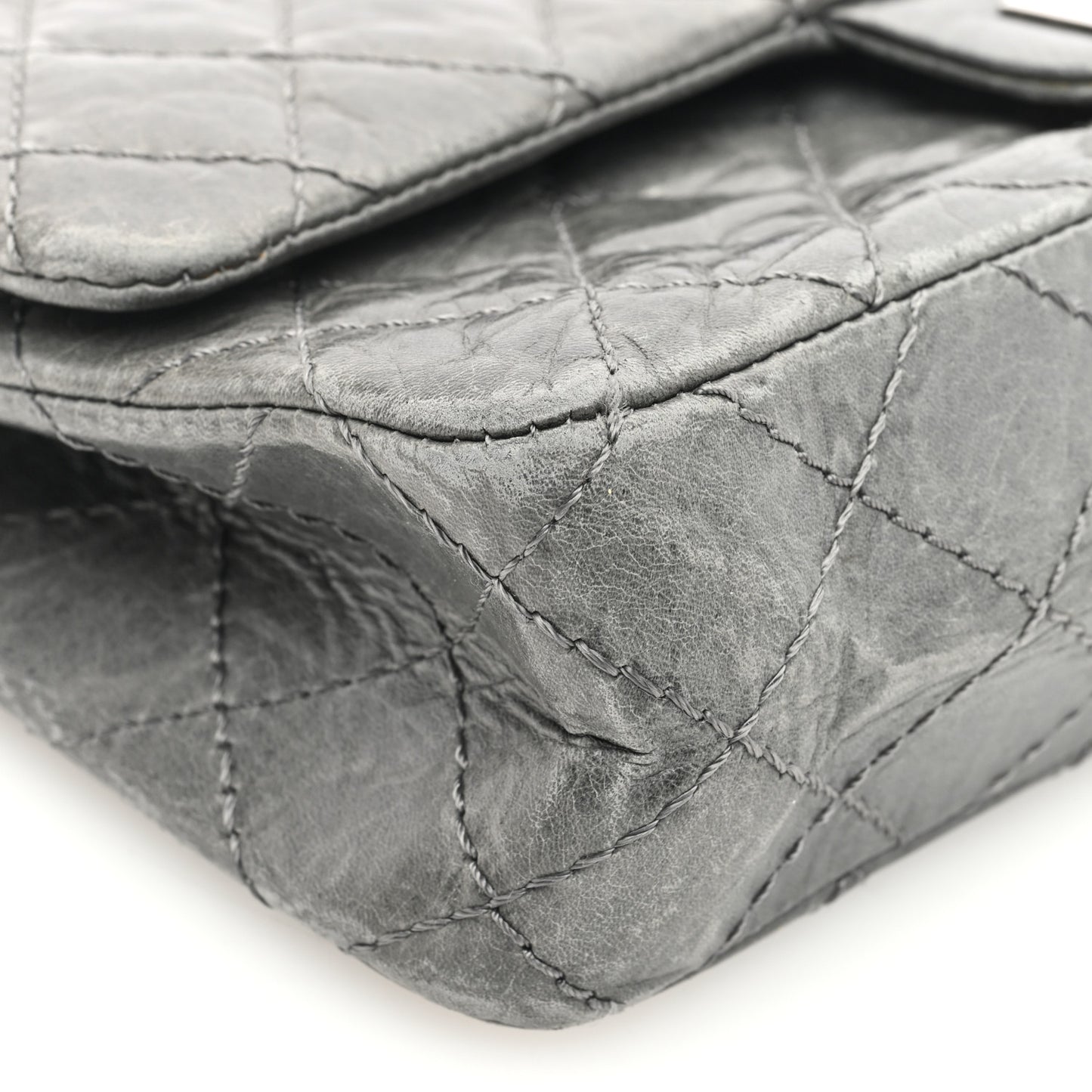 Aged Calfskin Quilted 50th Anniversary 2.55 Reissue 225 Flap Grey