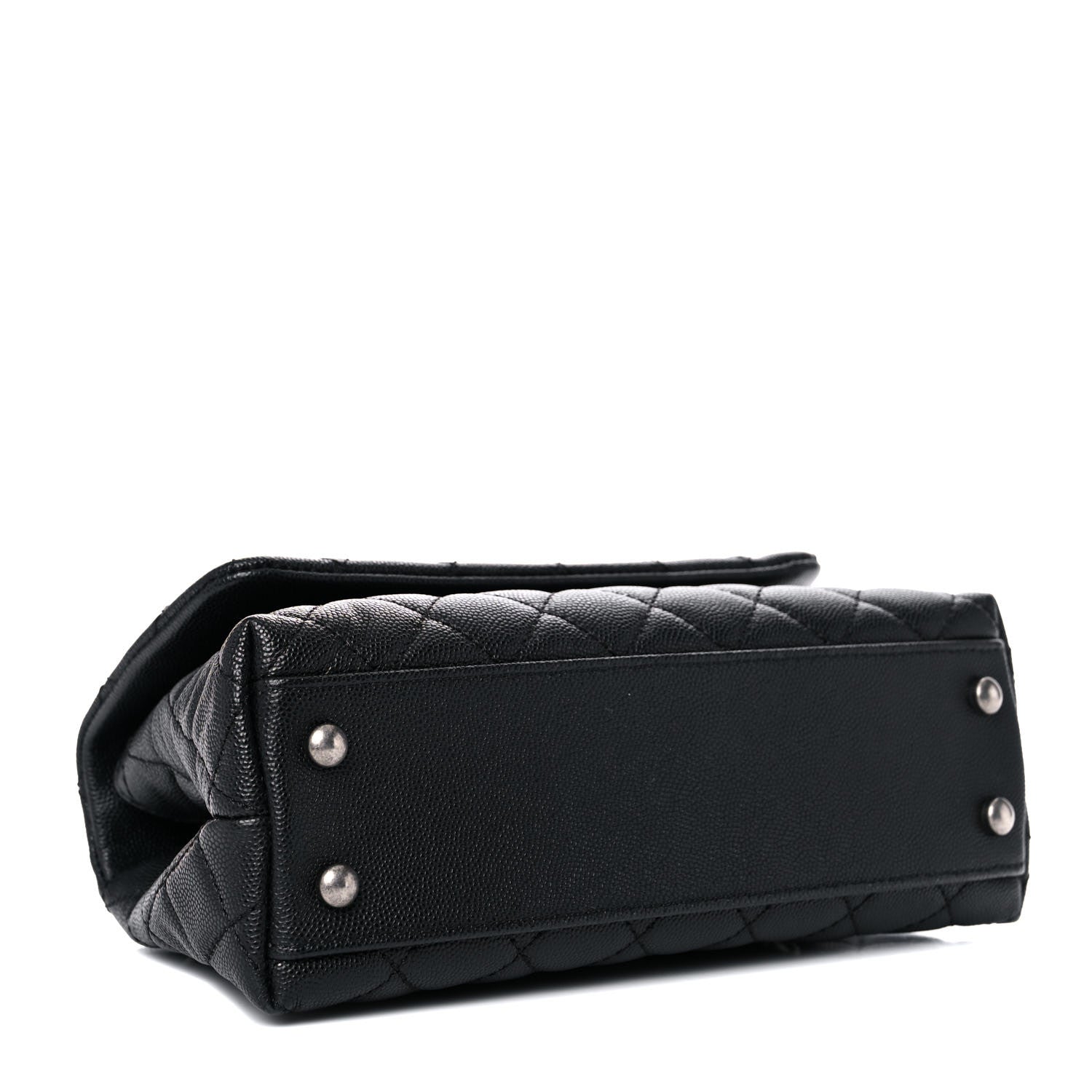 Chanel Caviar Lizard Embossed Quilted Mini Coco Handle Flap Black 4 of 9