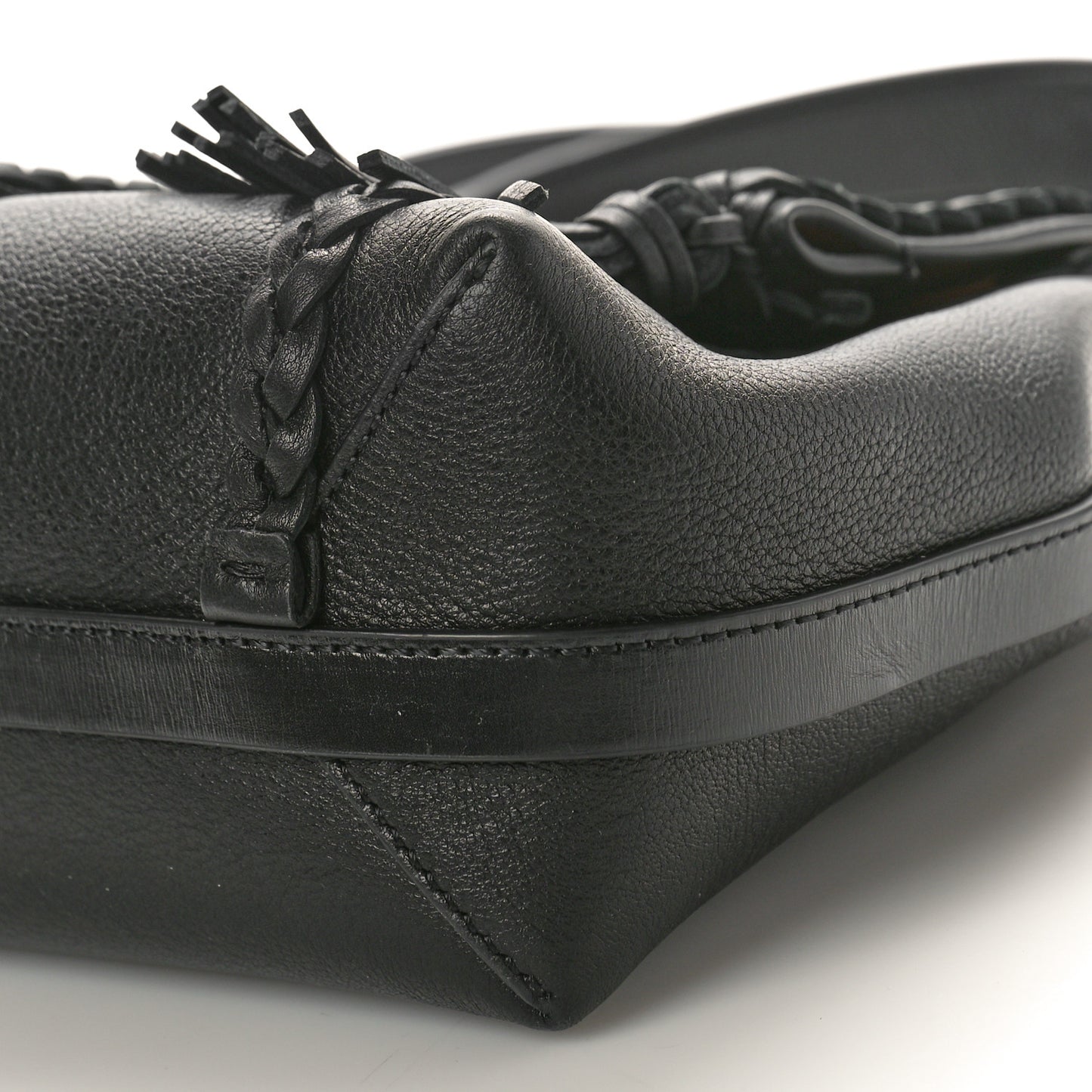 Grained Calfskin Small Penelope Soft Shoulder Bag Black