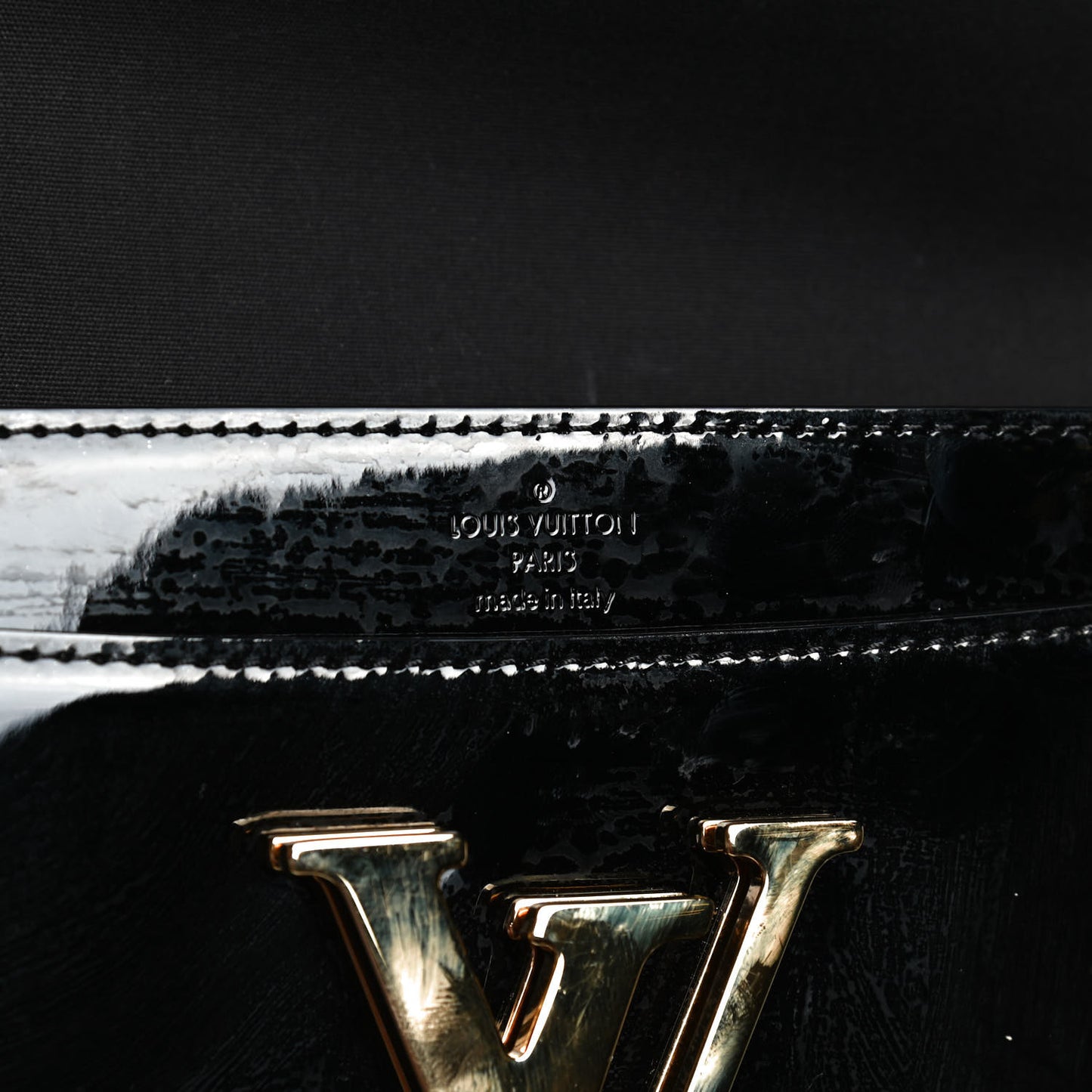 Patent Louise Clutch Black