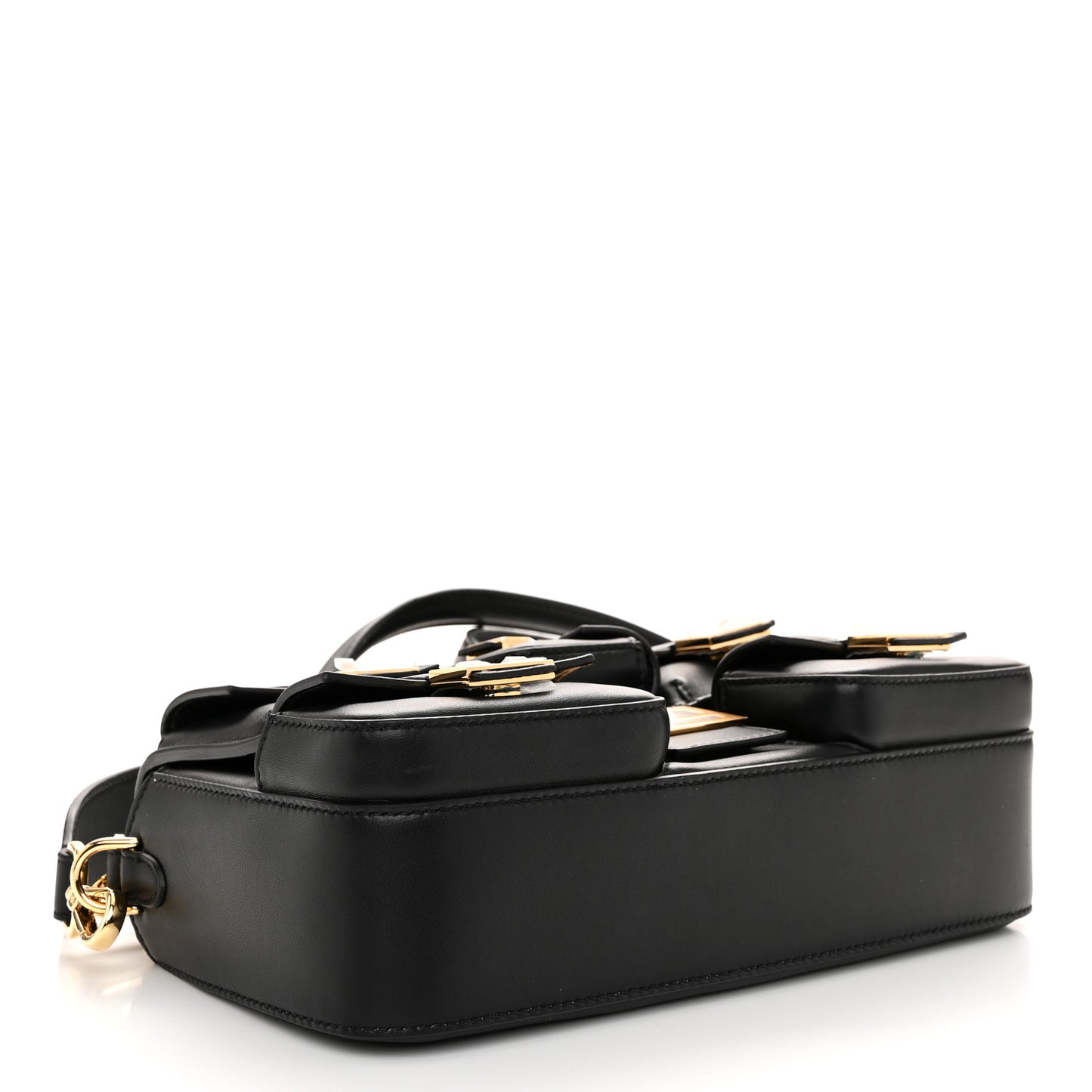 Shiny Nappa Multipocket Baguette Black