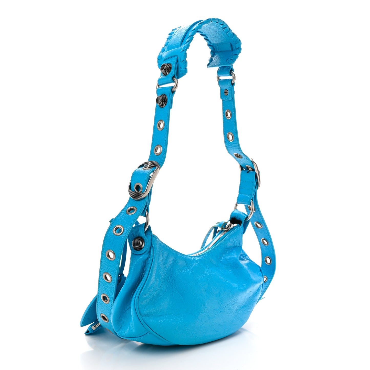 Agneau Arena Le Cagole Shoulder Bag XS Cyan