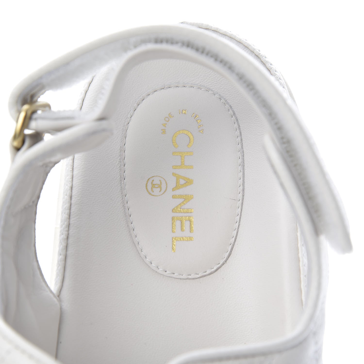 Chanel Grained Calfskin Velcro Dad Sandals 40 White 7 of 9