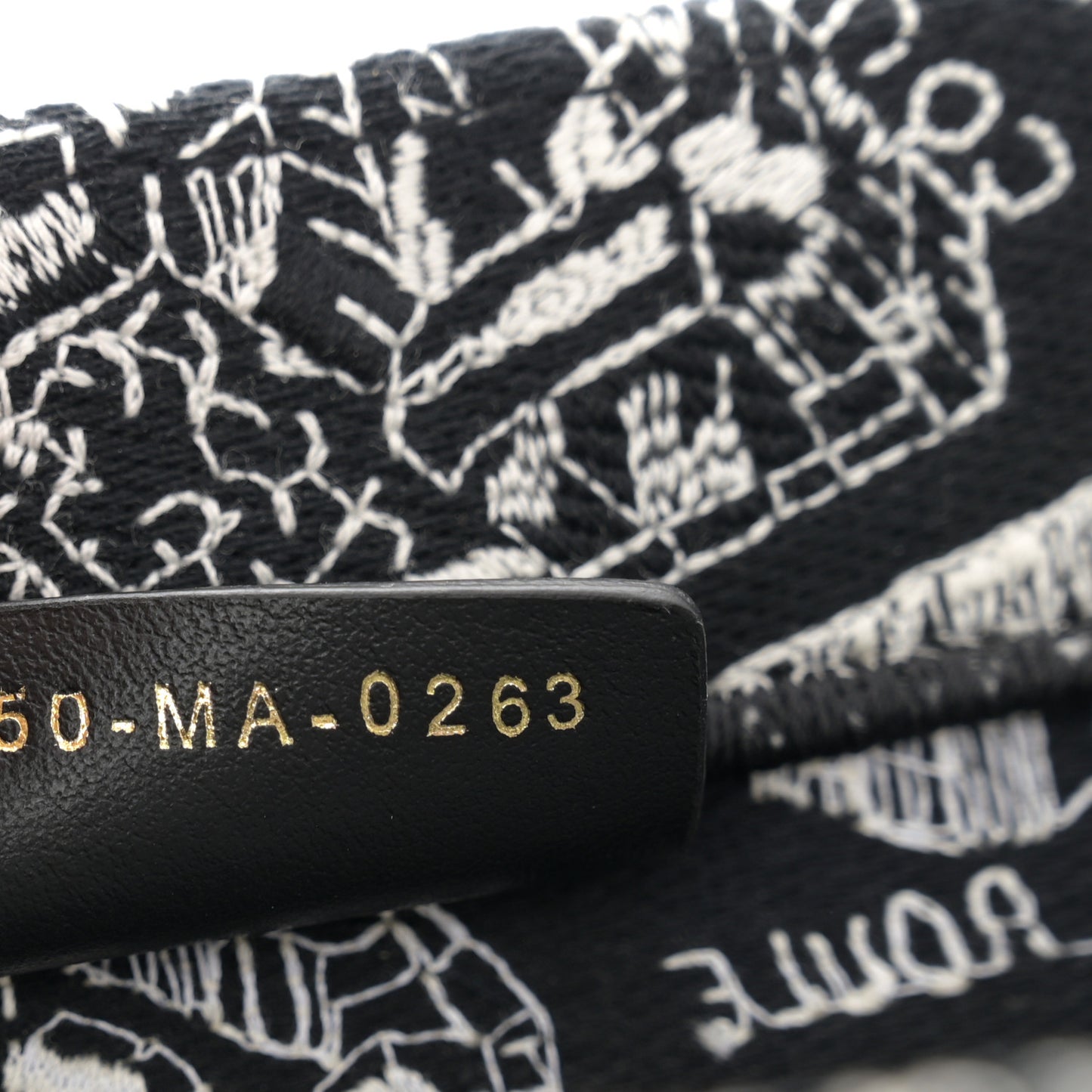 Canvas Embroidered Medium Plan De Paris Book Tote Black White