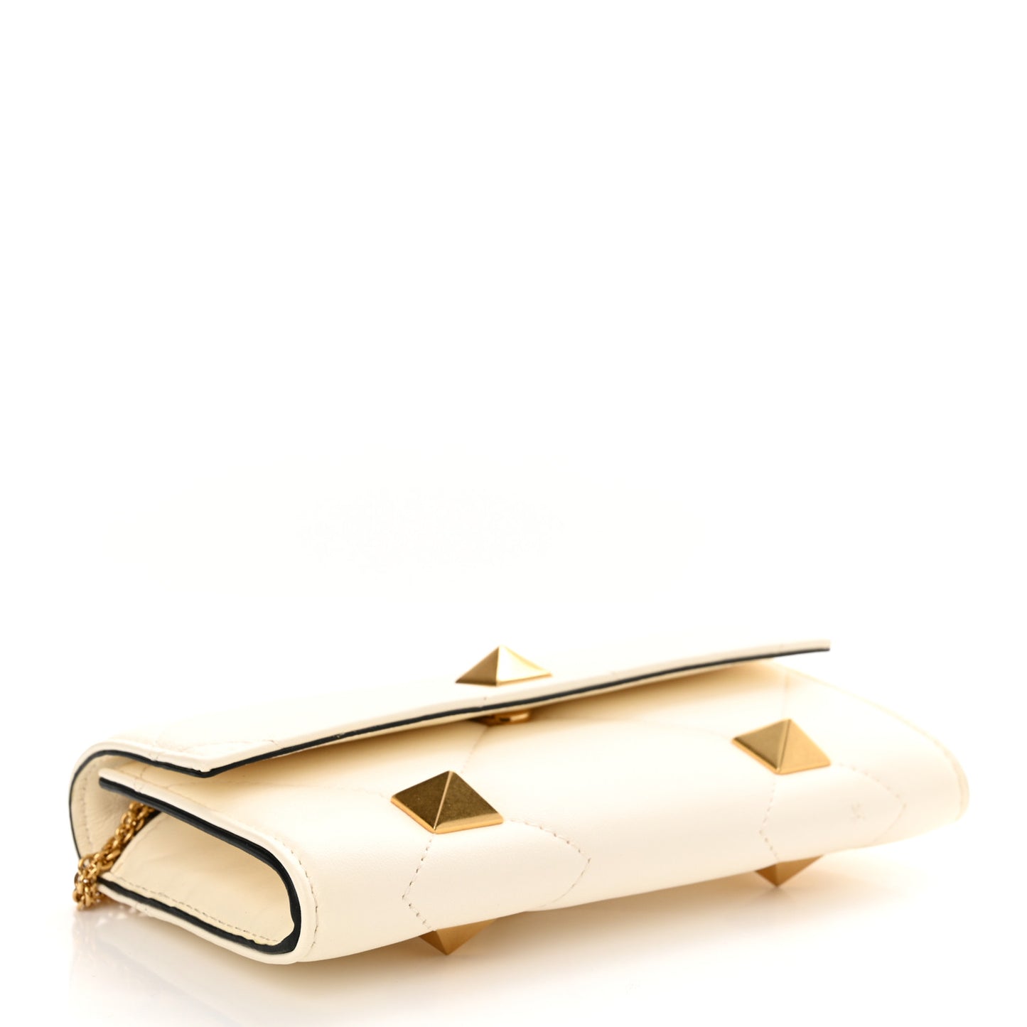 Nappa Roman Stud Wallet on Chain Ivory