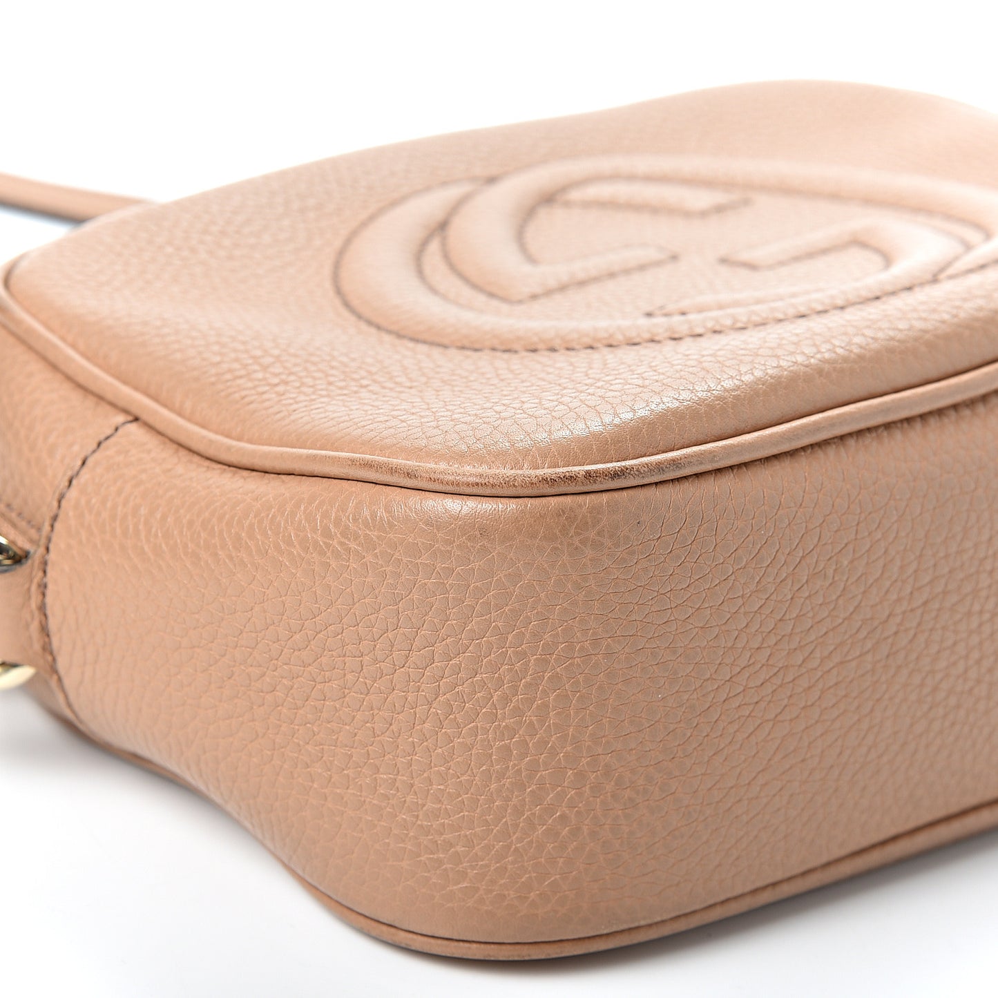 Pebbled Calfskin Small Soho Disco Bag Rose Beige