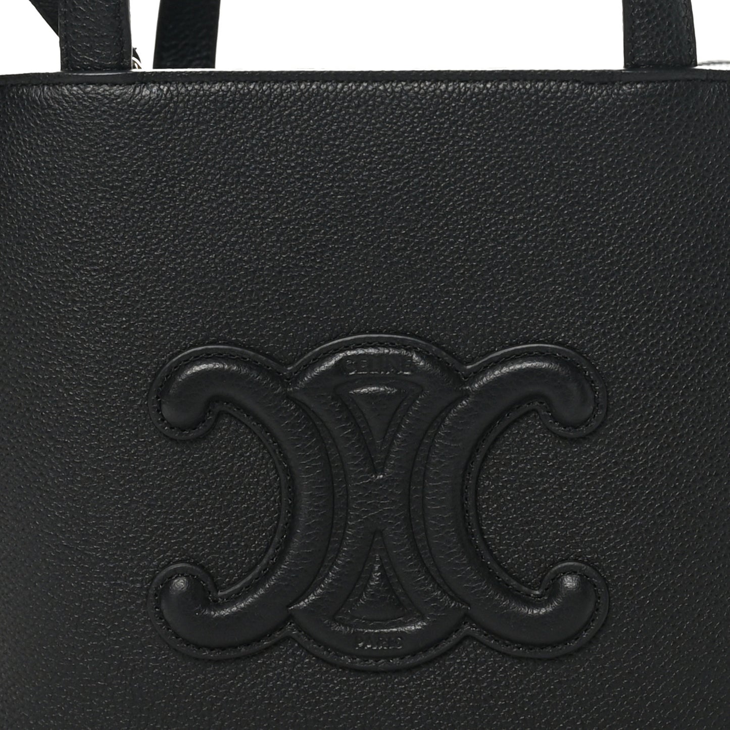 Grained Calfskin Triomphe Mini Cabas Anais Black