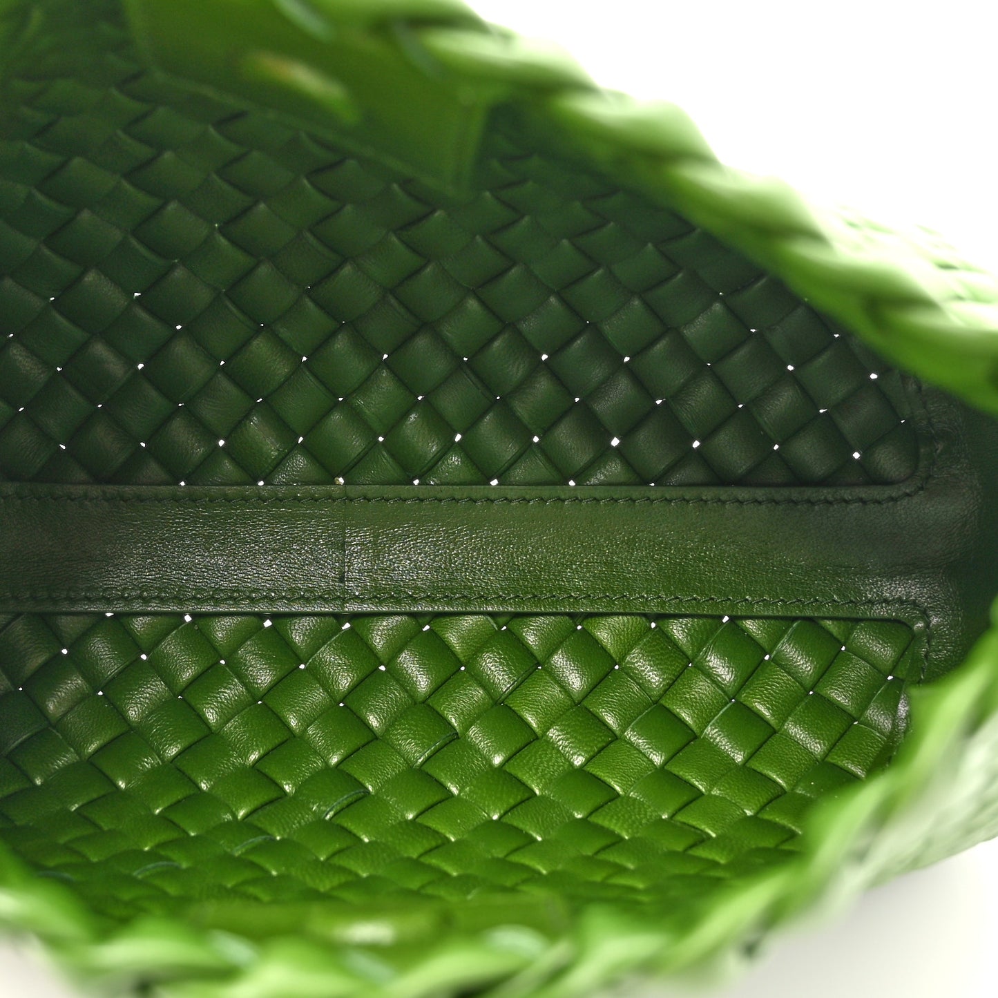 Nappa Intrecciato Small Clicker Shoulder Bag Avocado