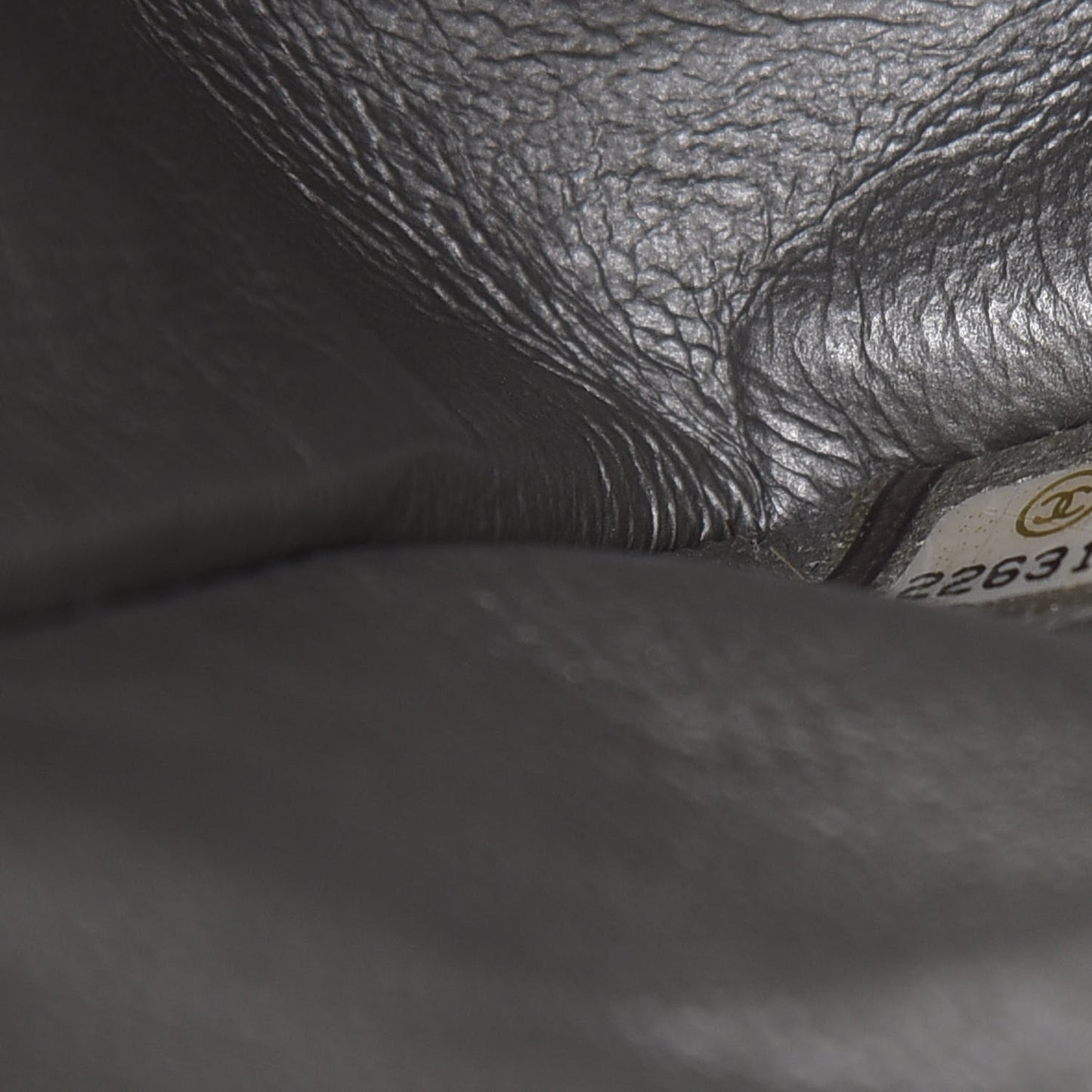 Metallic Caviar Chevron Quilted Medium Double Flap Silver