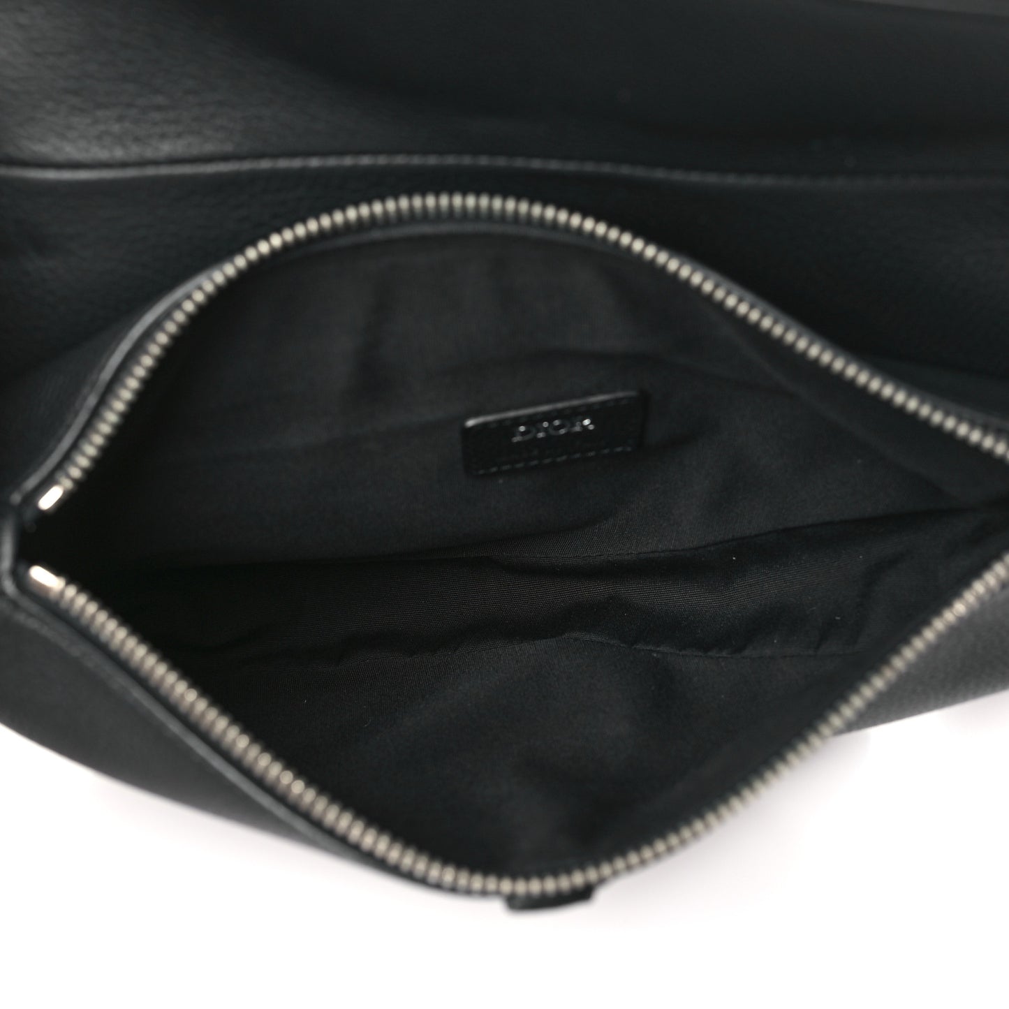Grained Calfskin Mens Saddle Bag Black