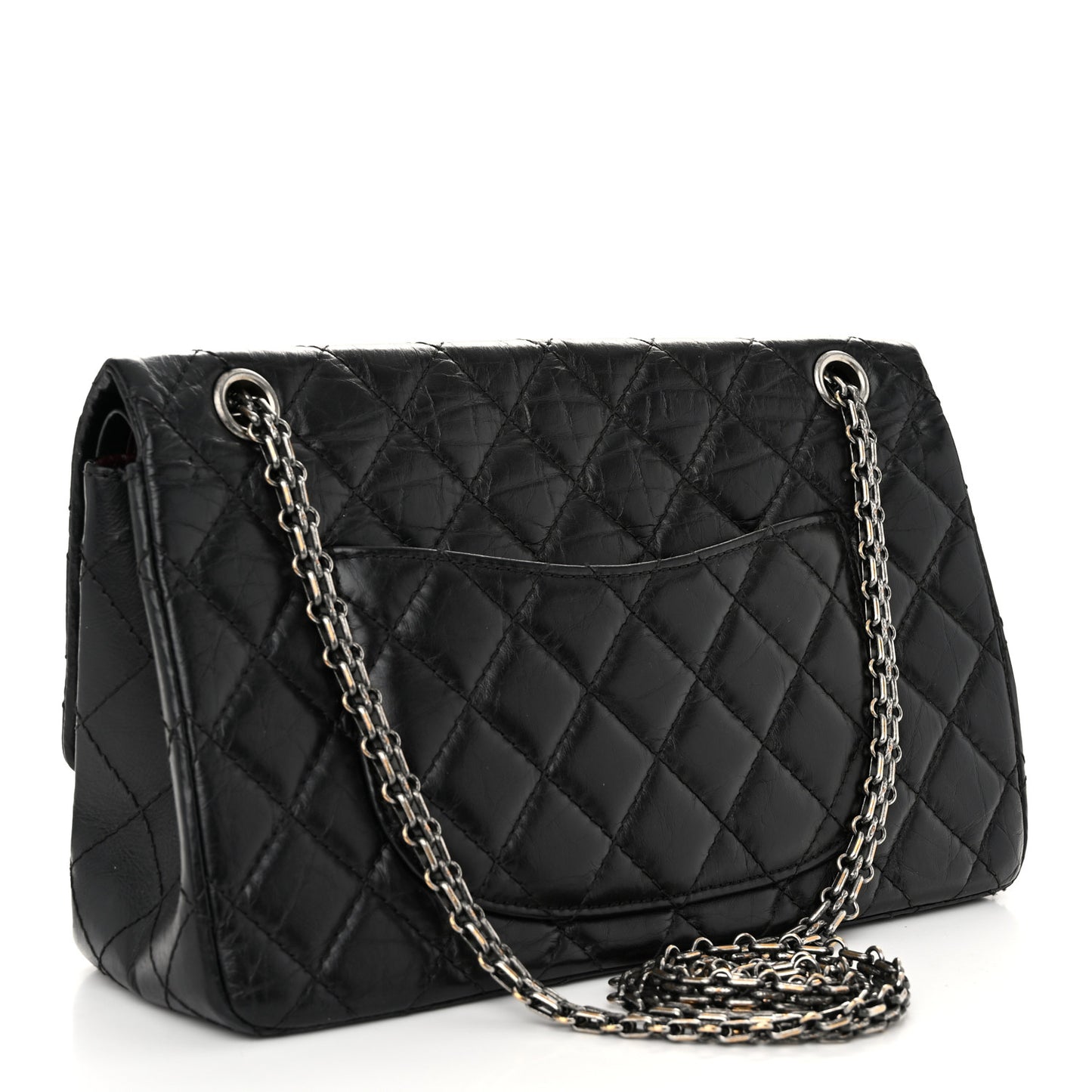 Aged Calfskin Quilted 2.55 Reissue 226 Flap Black