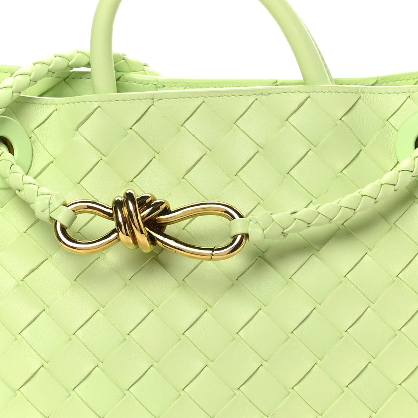 Nappa Intrecciato Small Andiamo Shoulder Bag Fennel