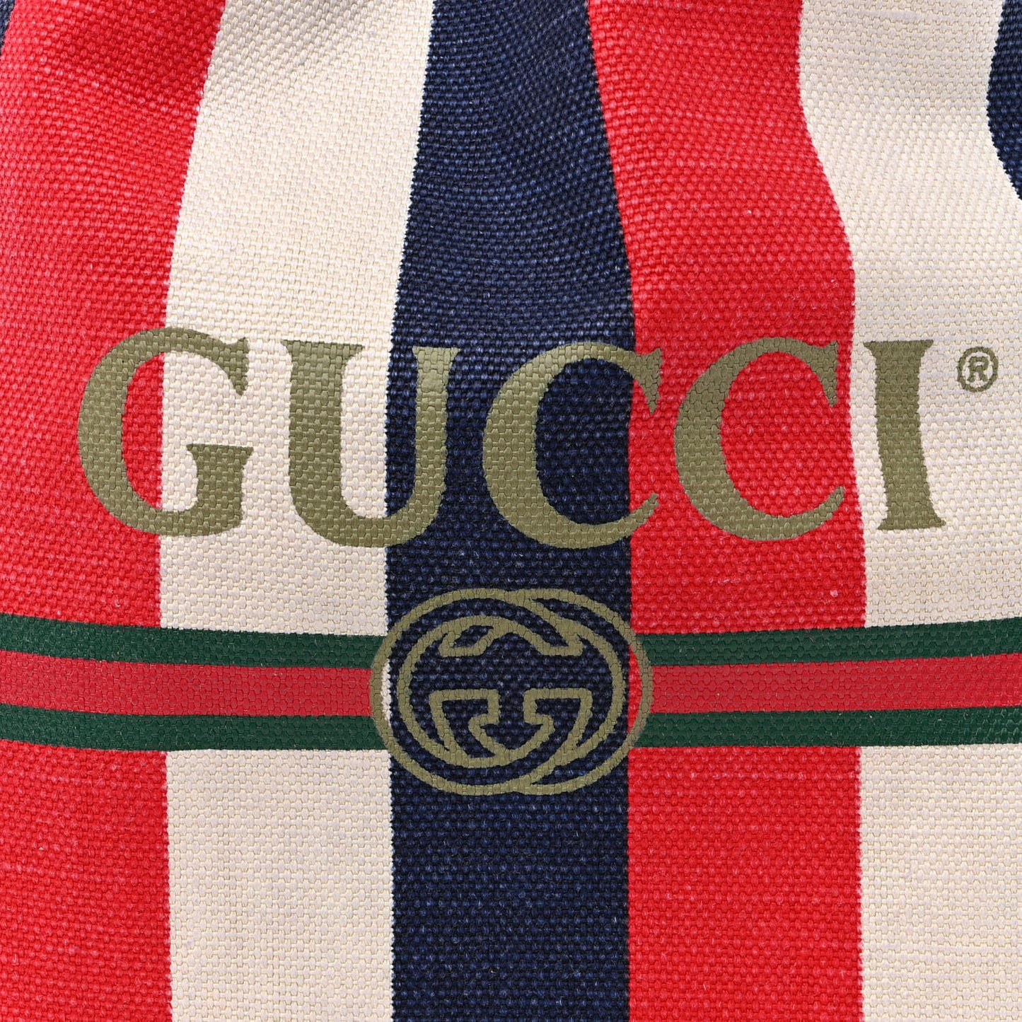 Canvas Logo Sylvie Stripe Drawstring Backpack Red