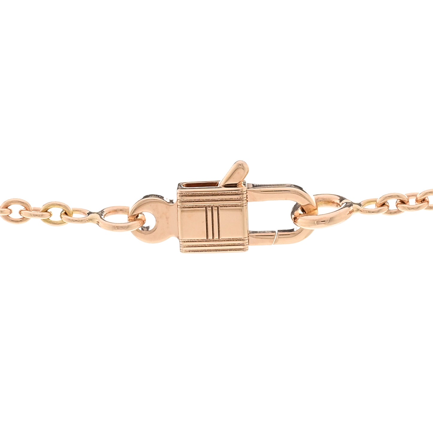18K Rose Gold Diamond Amulettes Cadenas Pendant Necklace