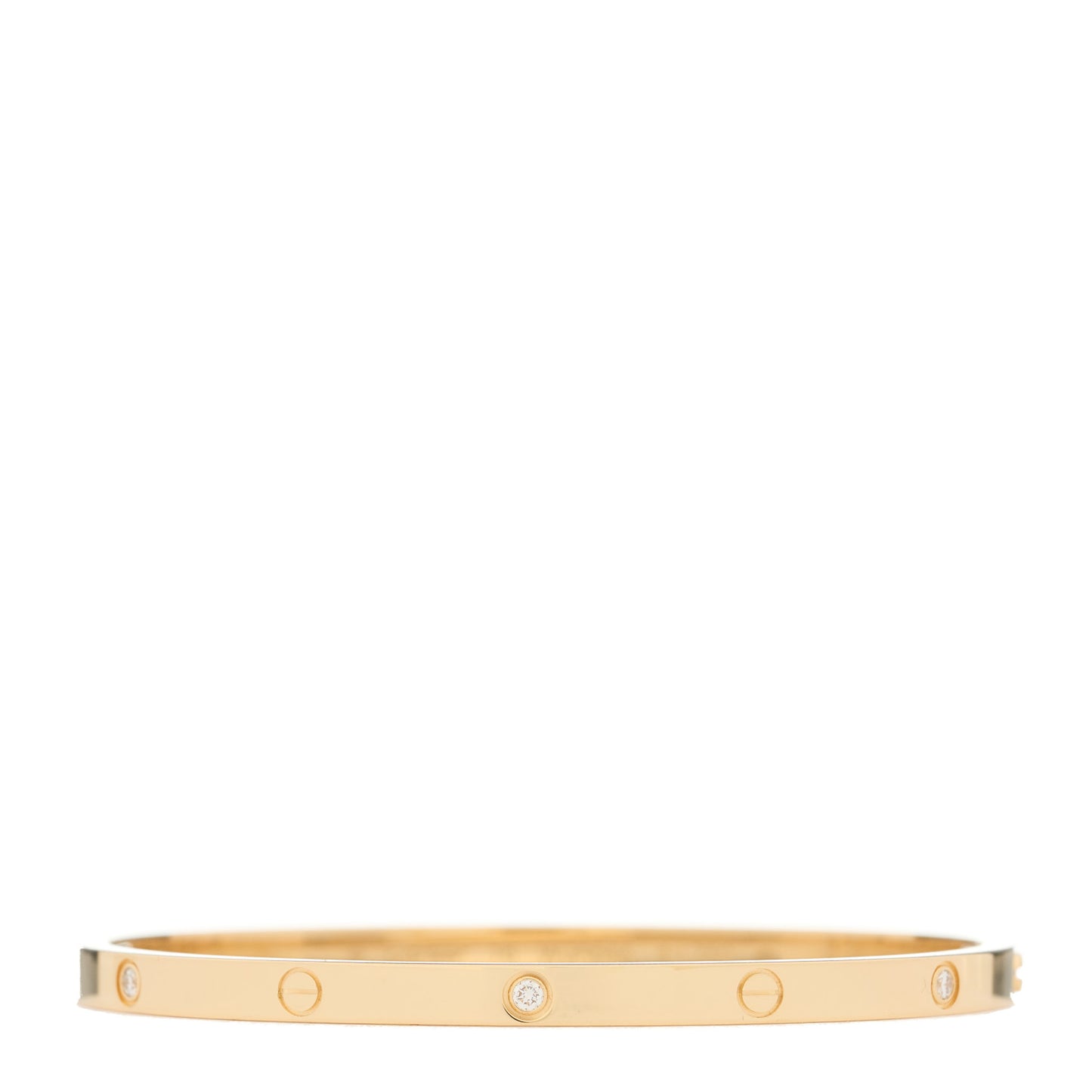 18K Yellow Gold 6 Diamond Small LOVE Bracelet 16