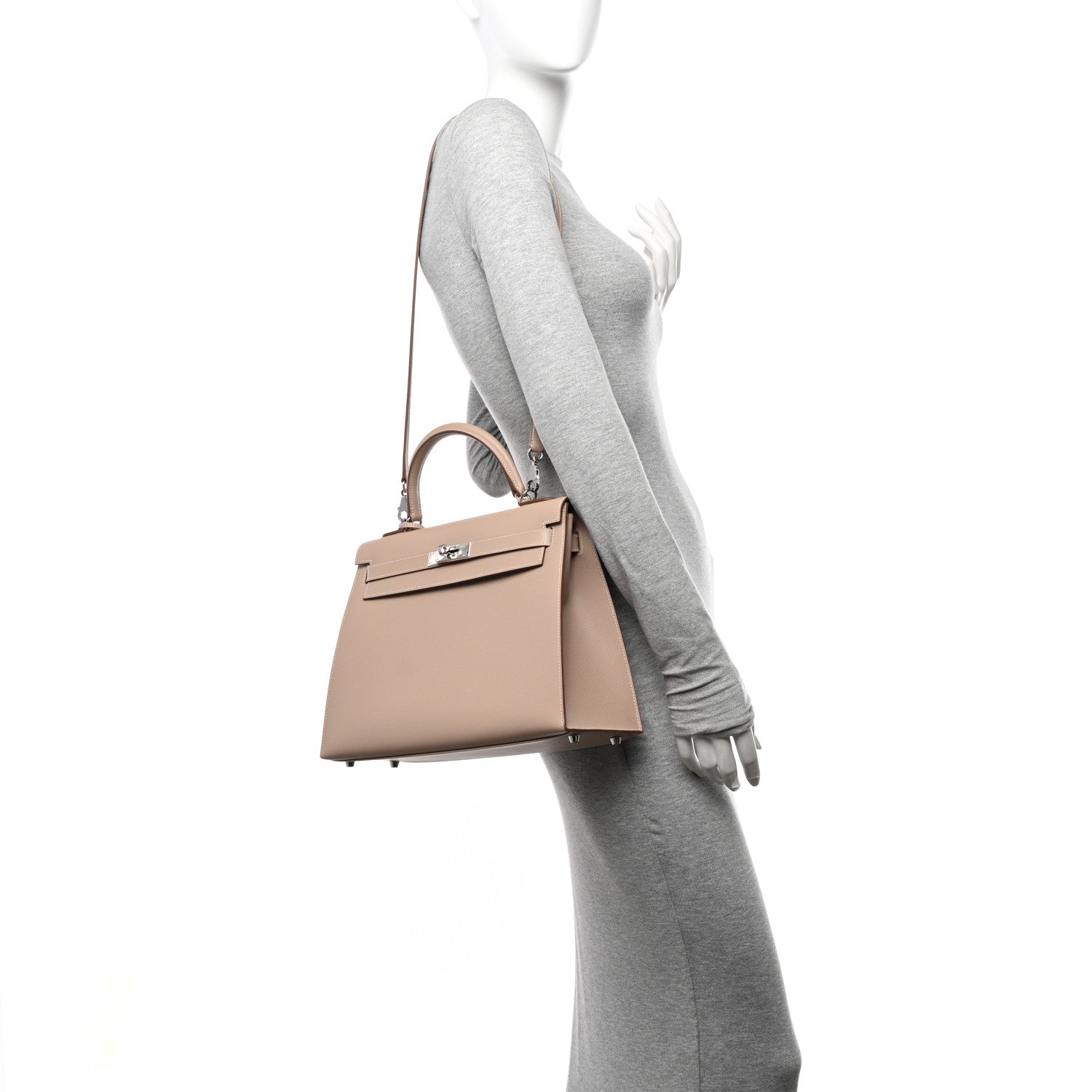 Hermes Grain d'H Kelly Sellier 32 Argile 2 of 13