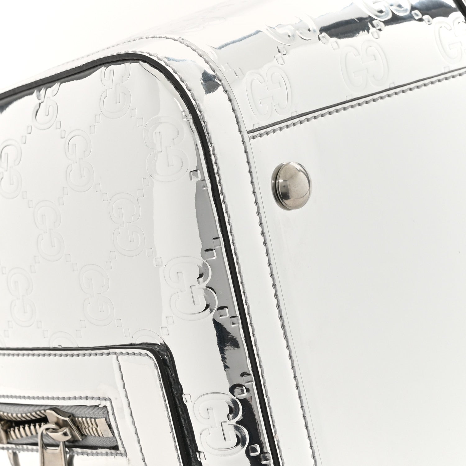 Gucci Guccissima Medium Mirror Effect Duffle Silver 7 of 10