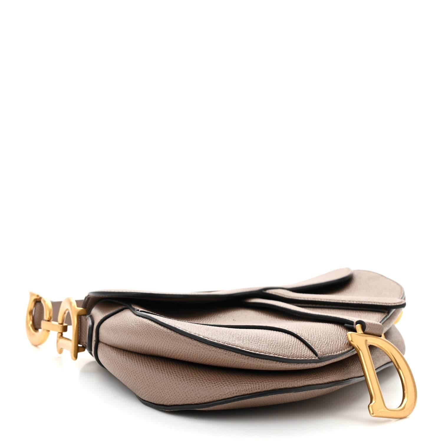 Christian Dior Grained Calfskin Saddle Bag Warm Taupe 4 of 12