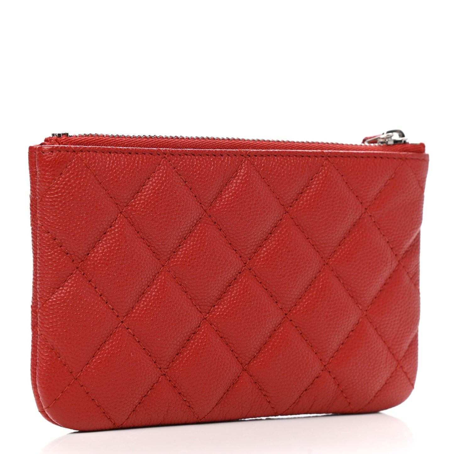 Caviar Quilted Small Cosmetic Case Red