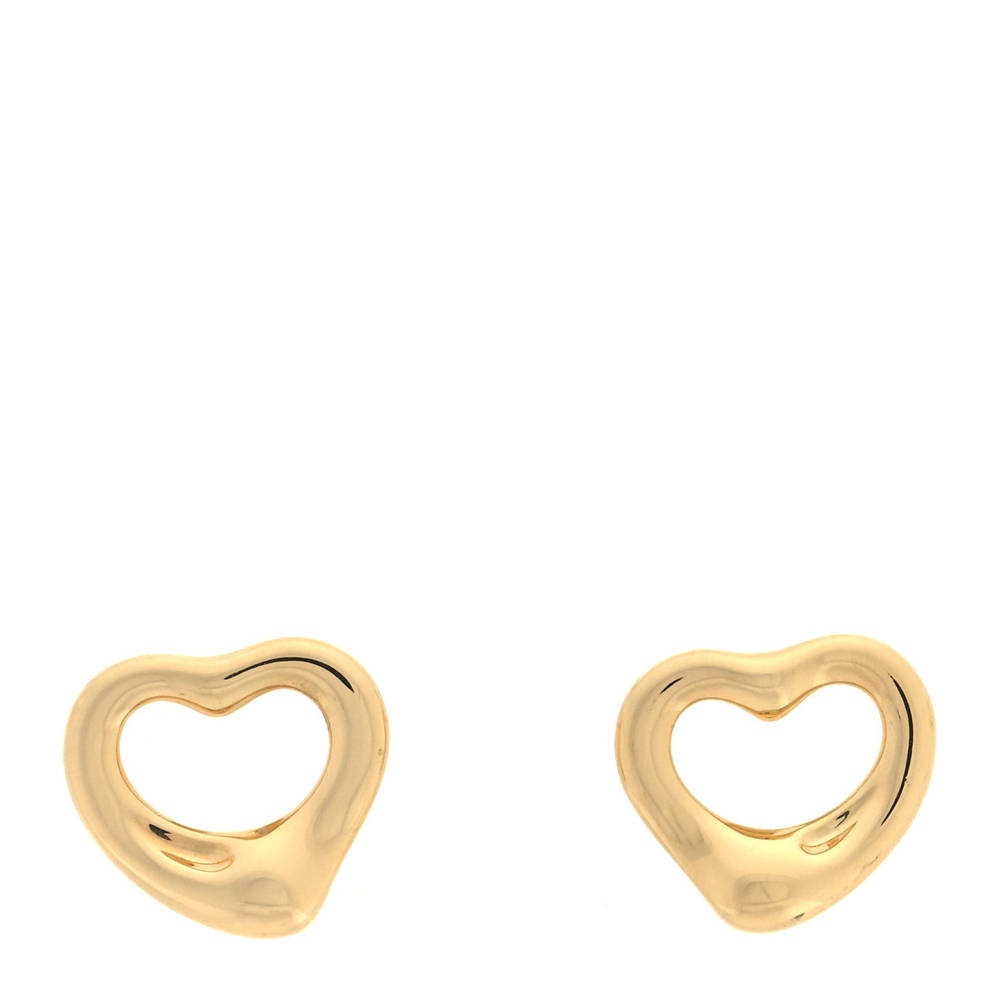 18K Yellow Gold 11mm Elsa Peretti Open Heart Earrings