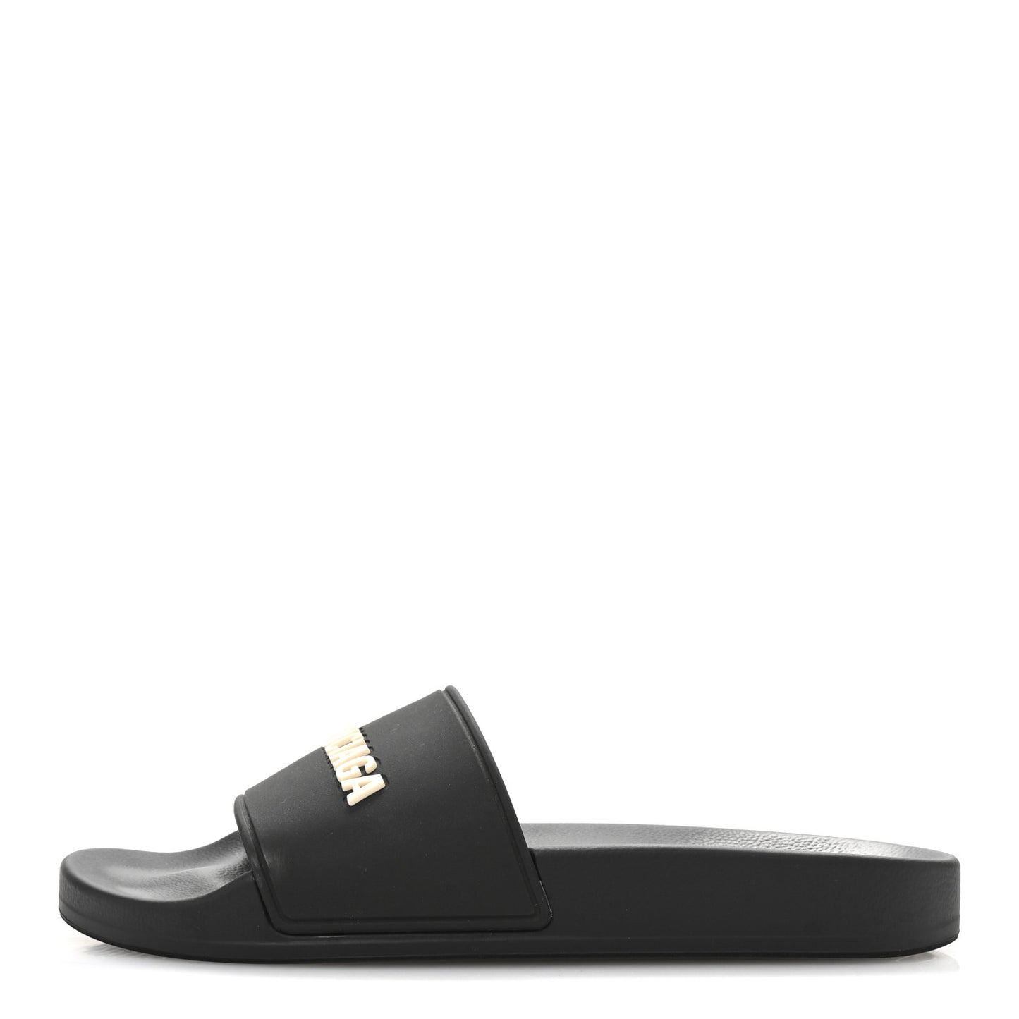 Rubber Logo Pool Slide Sandals 36 Black
