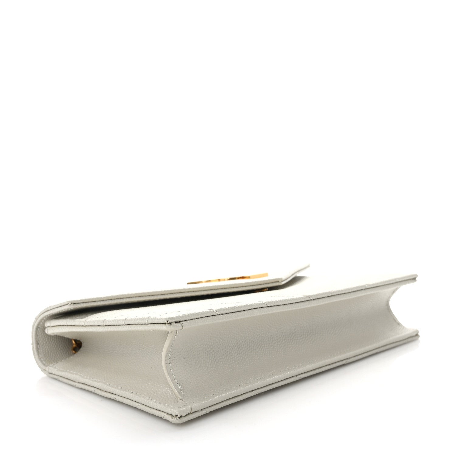 Saint Laurent Grain De Poudre Matelasse Chevron Monogram Envelope Chain Crema Soft 4 of 10