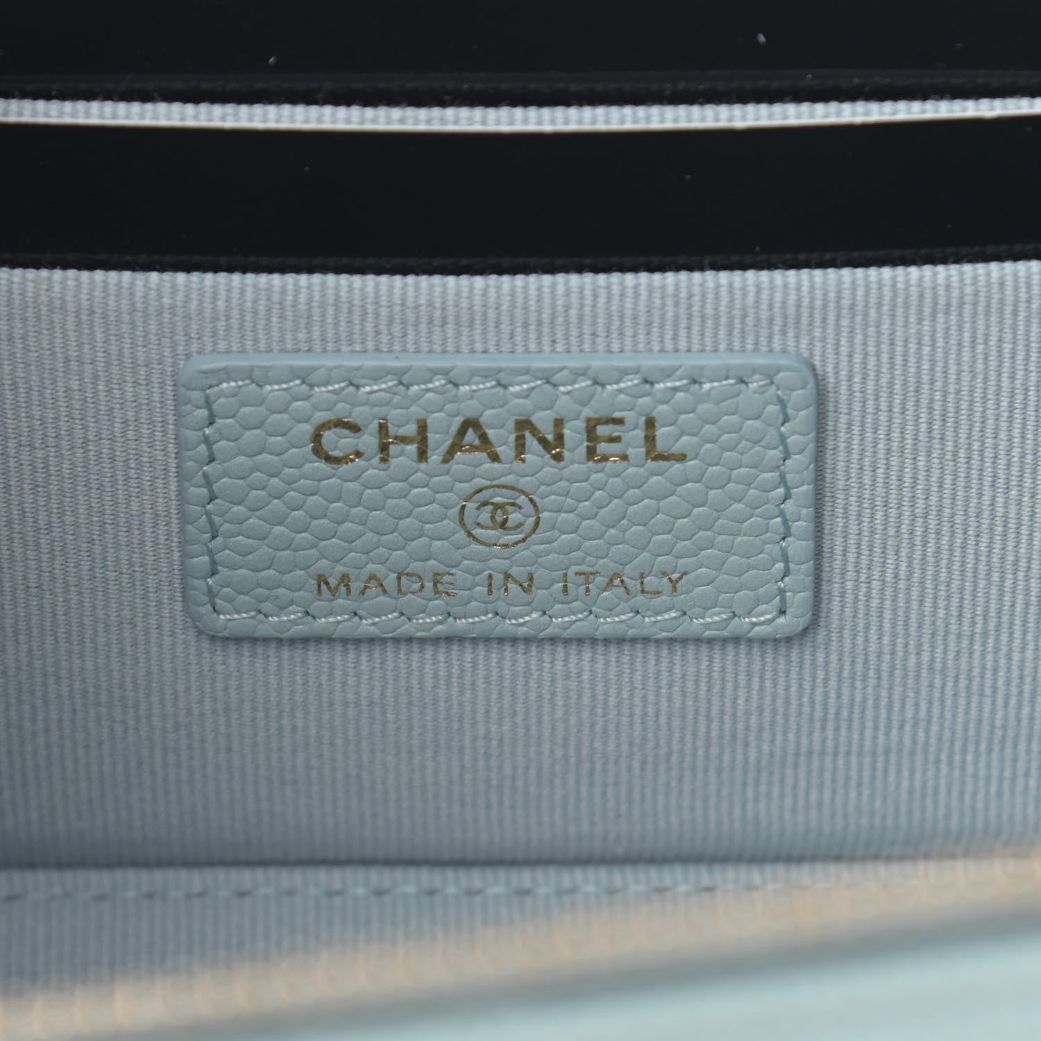 Chanel Caviar Quilted Small Tiny CC Vanity Case With Chain Light Blue 6 of 11