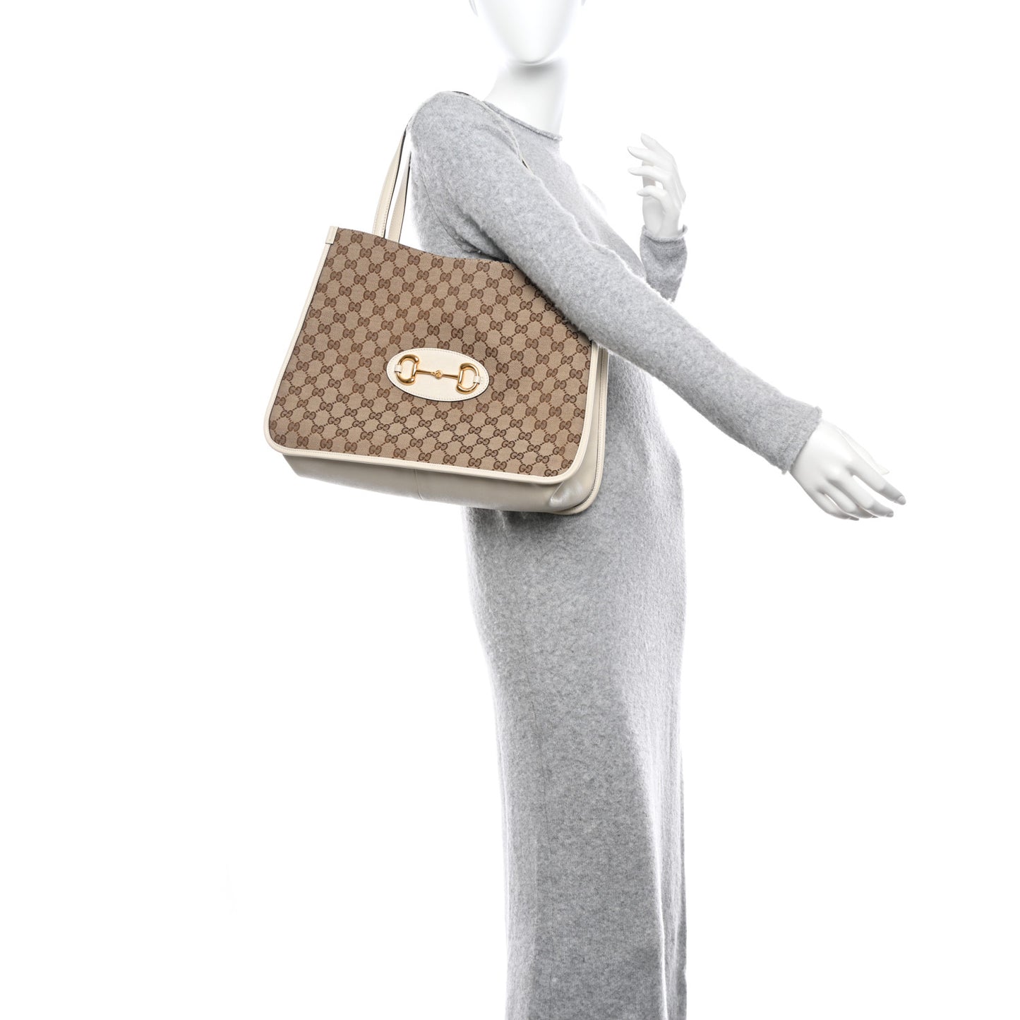 Monogram New Sakai Calfskin Lux Horsebit 1955 Tote Beige Ebony Mystic White