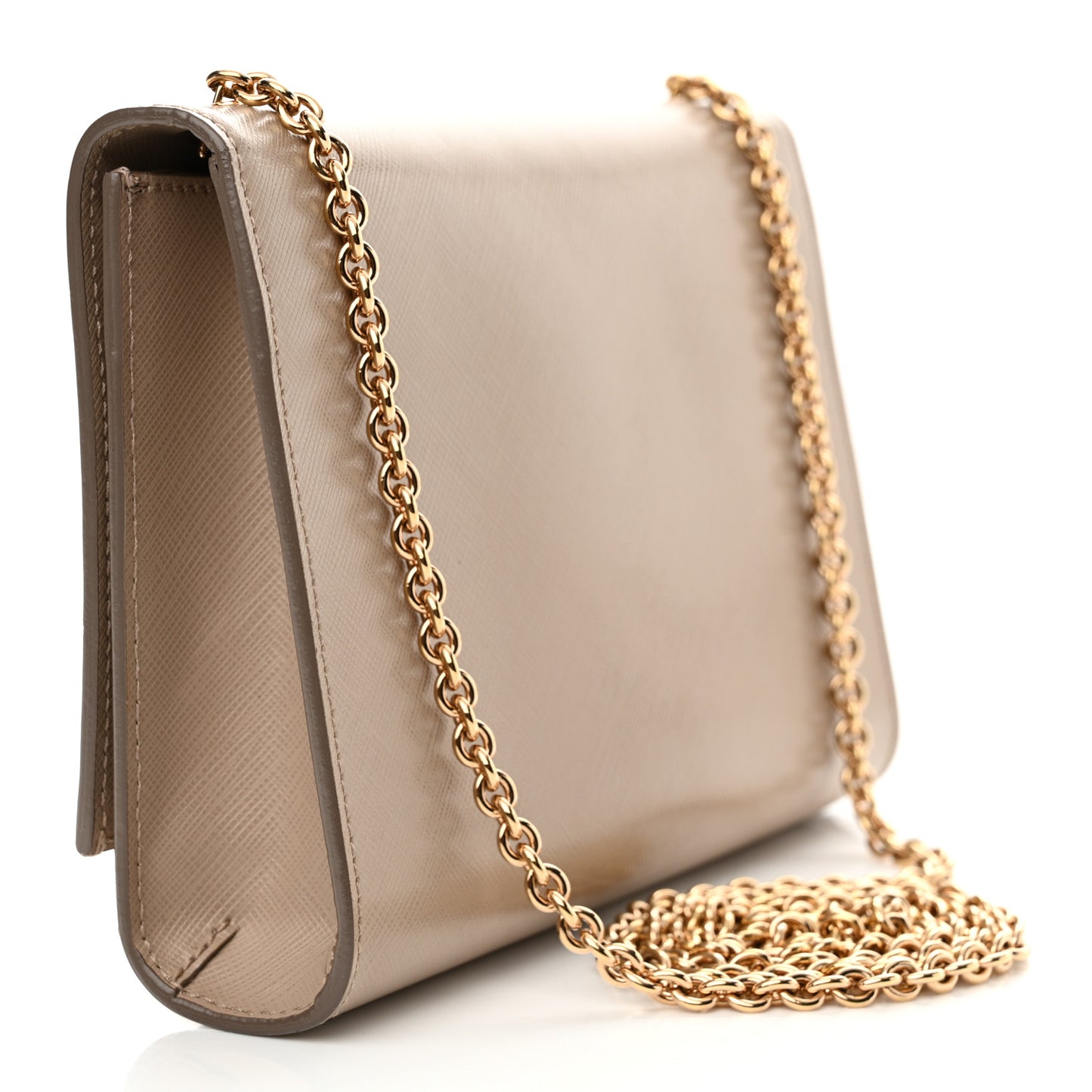 Printed Calfskin Ginny Shoulder Bag Beige