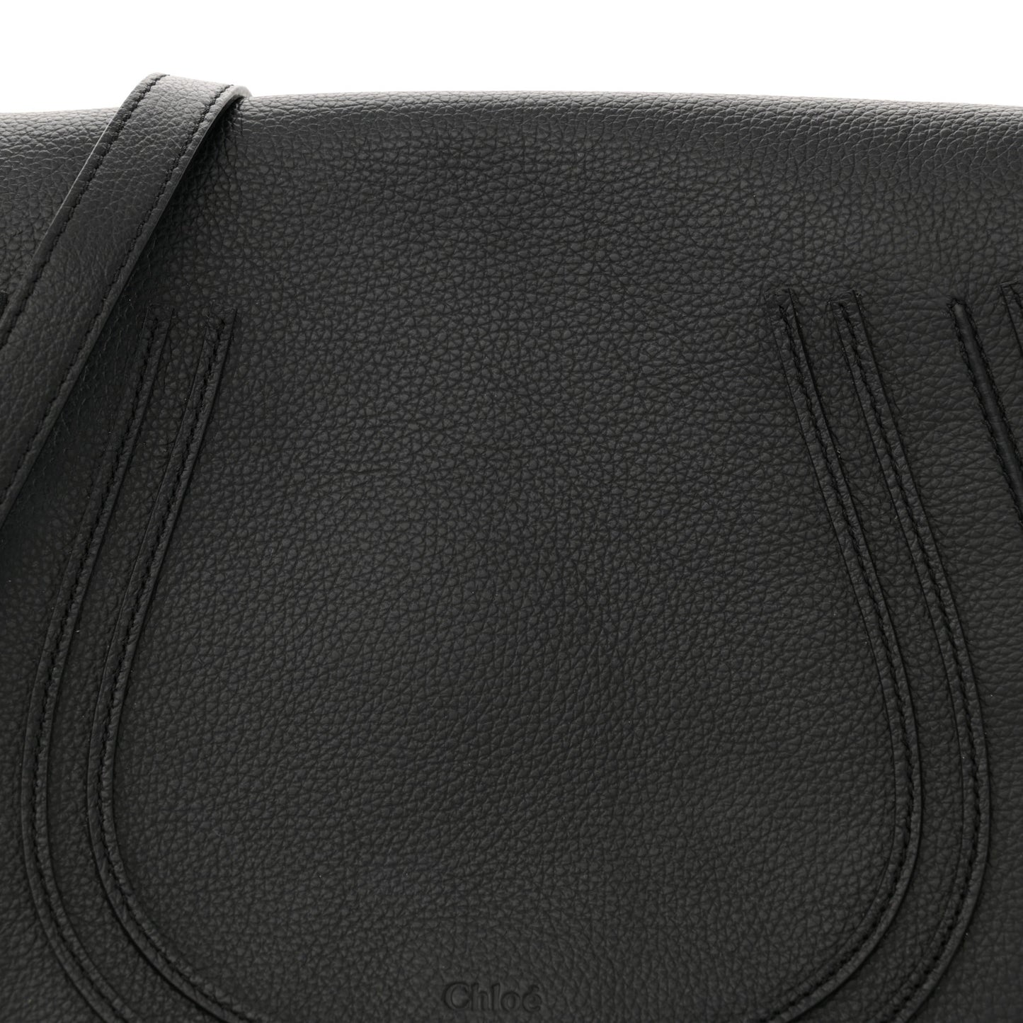 Calfskin Medium Marcie Round Crossbody Bag Black