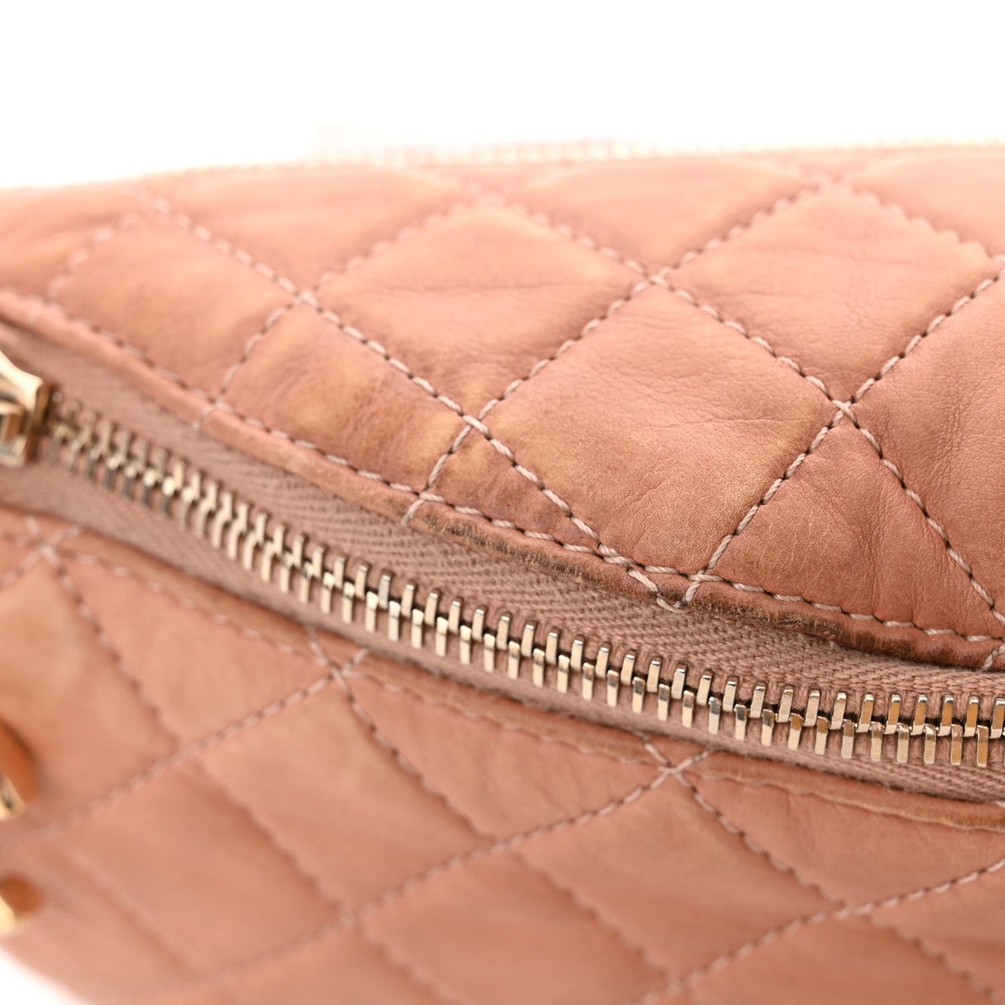 Calfskin Quilted Banane Waist Bag Fanny Pack Pink