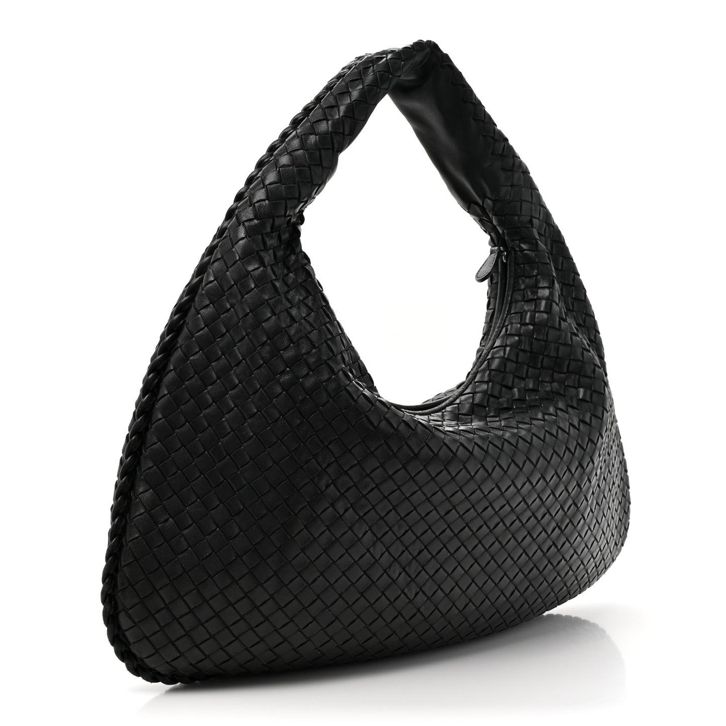 Nappa Intrecciato Large Veneta Hobo Black
