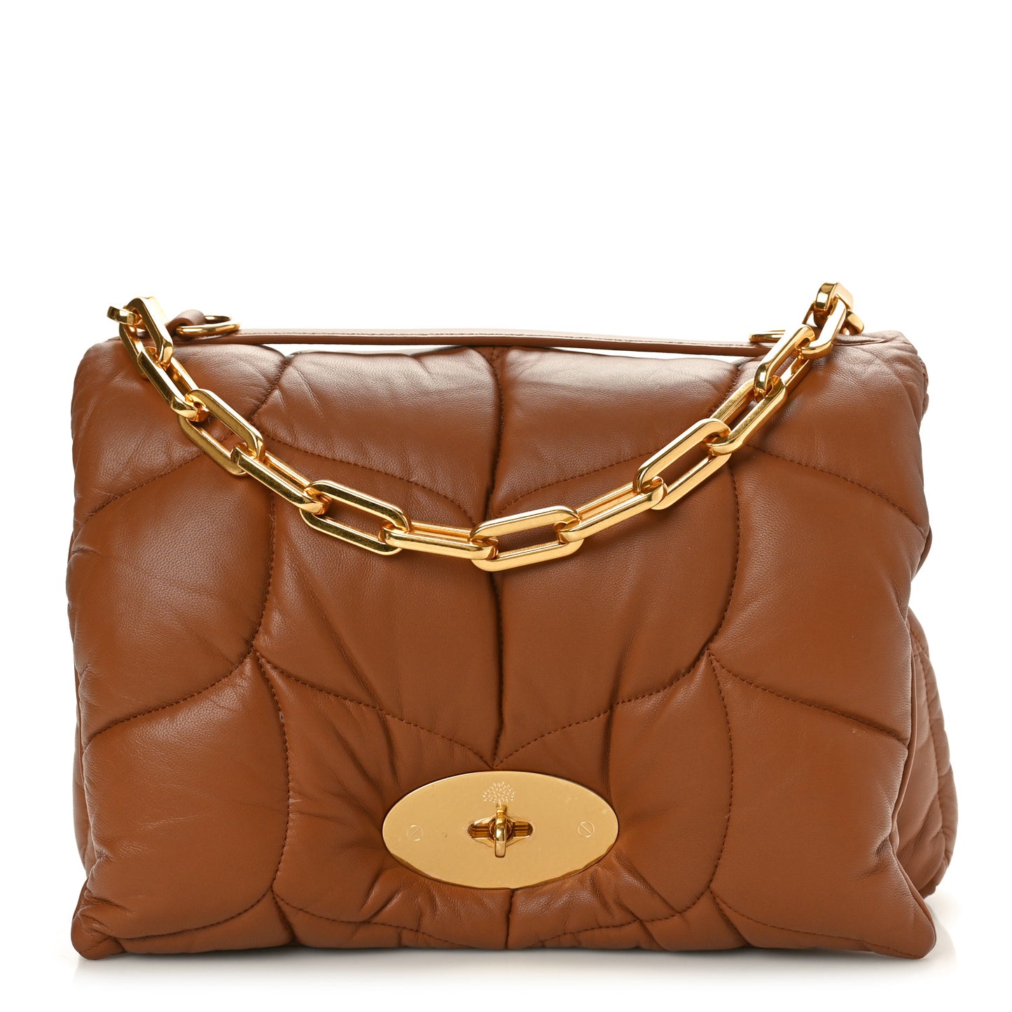 Nappa Pillow Quilted Little Softie Bag Tobacco Brown