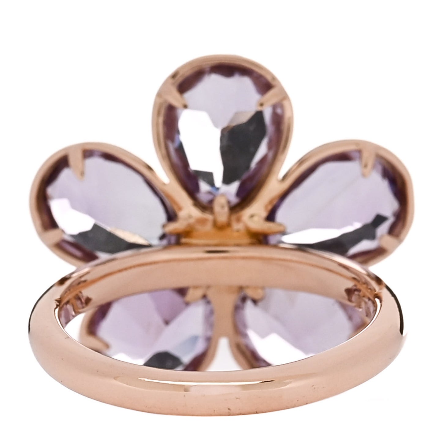 18K Rose Gold Diamond Amethyst Sparklers Flower Ring 46 3.75