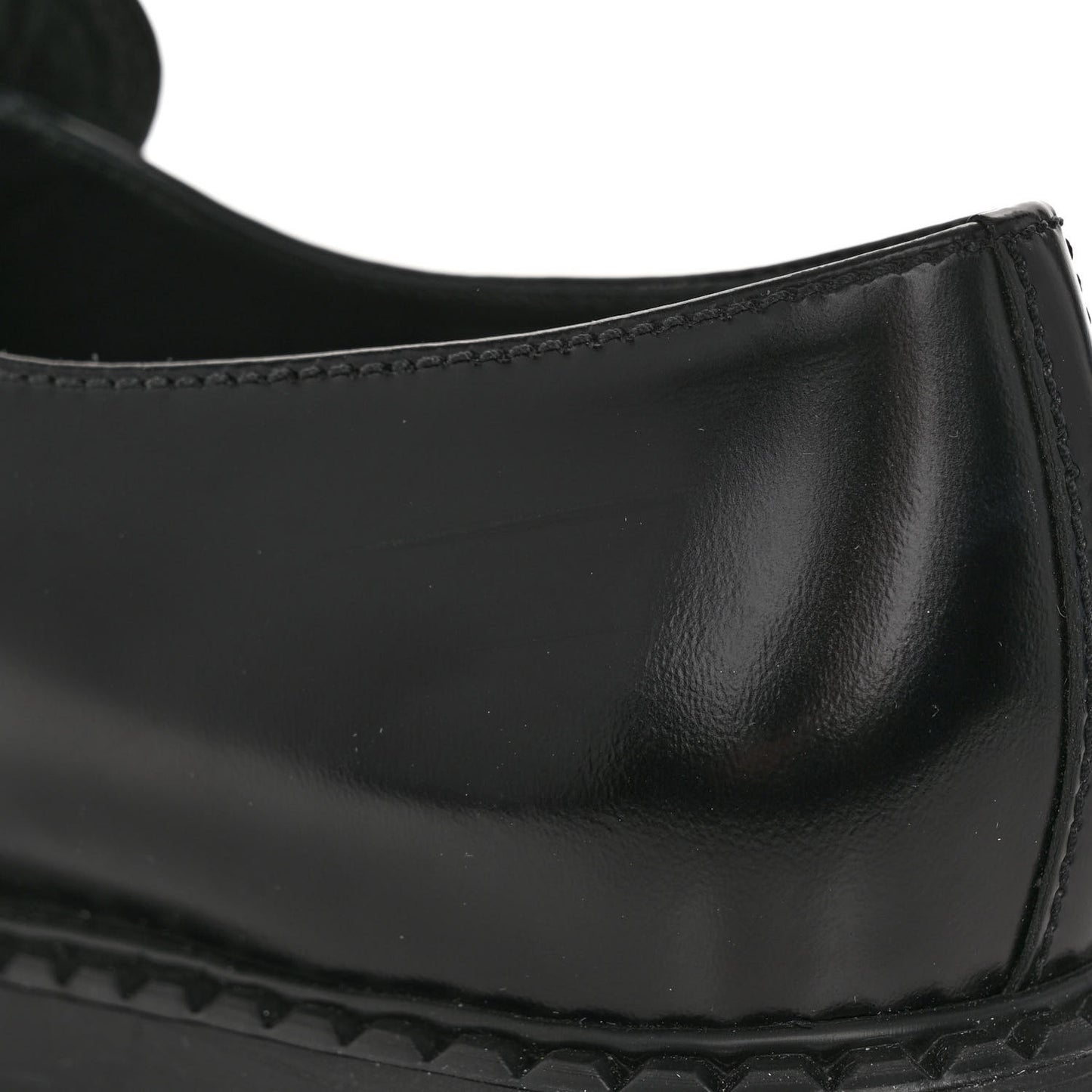 Spazzolato Metal Triangle Logo 50mm Loafers 37.5 Black